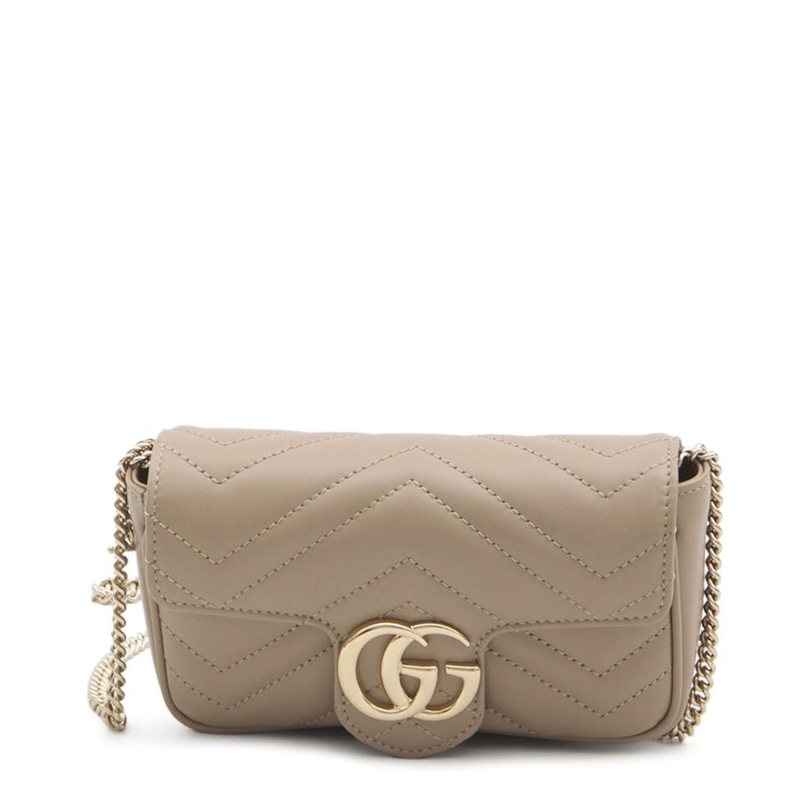 GG Marmont Mini Leather Bag - Beige