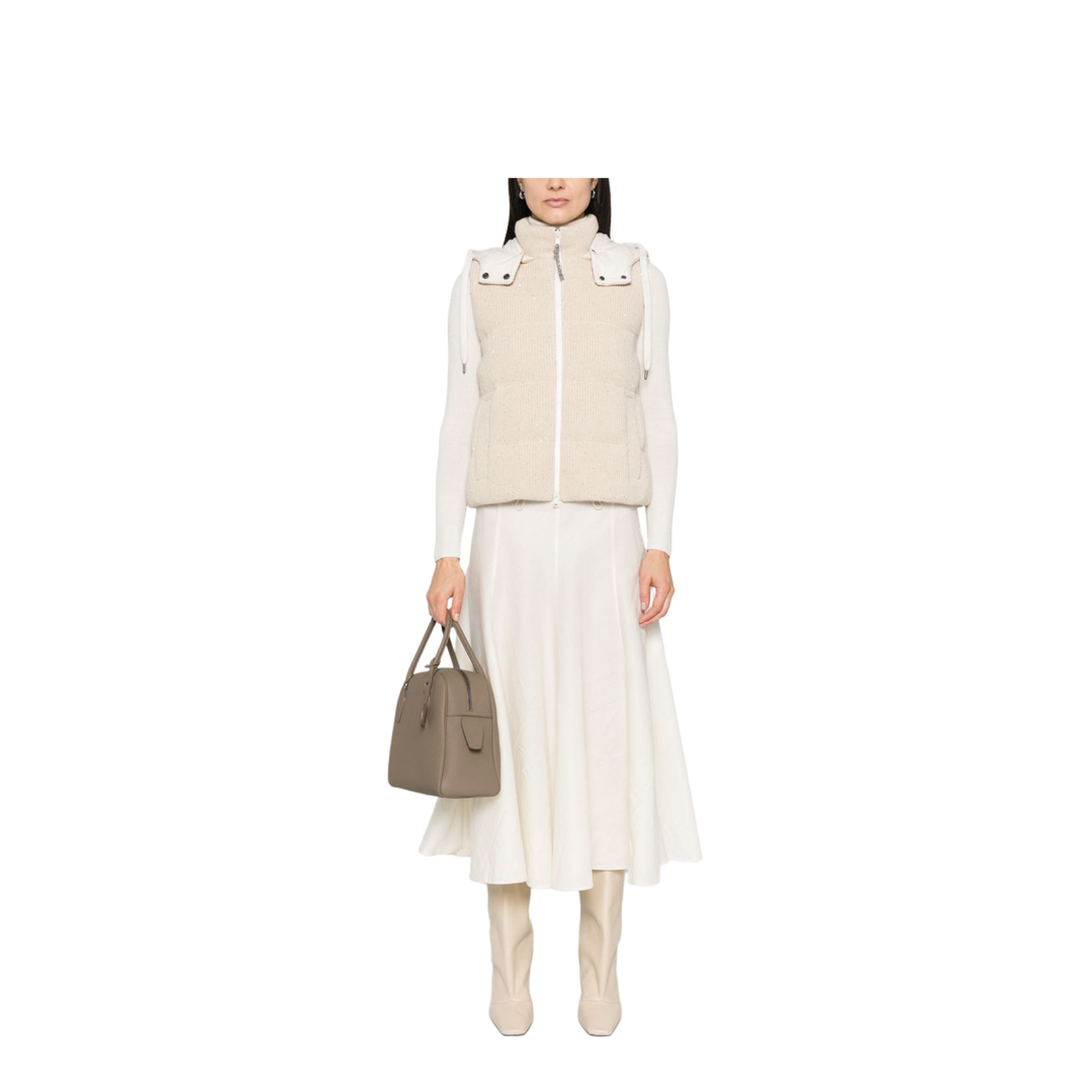 Dazzling Cotton Knit Sleeveless Down Jacket