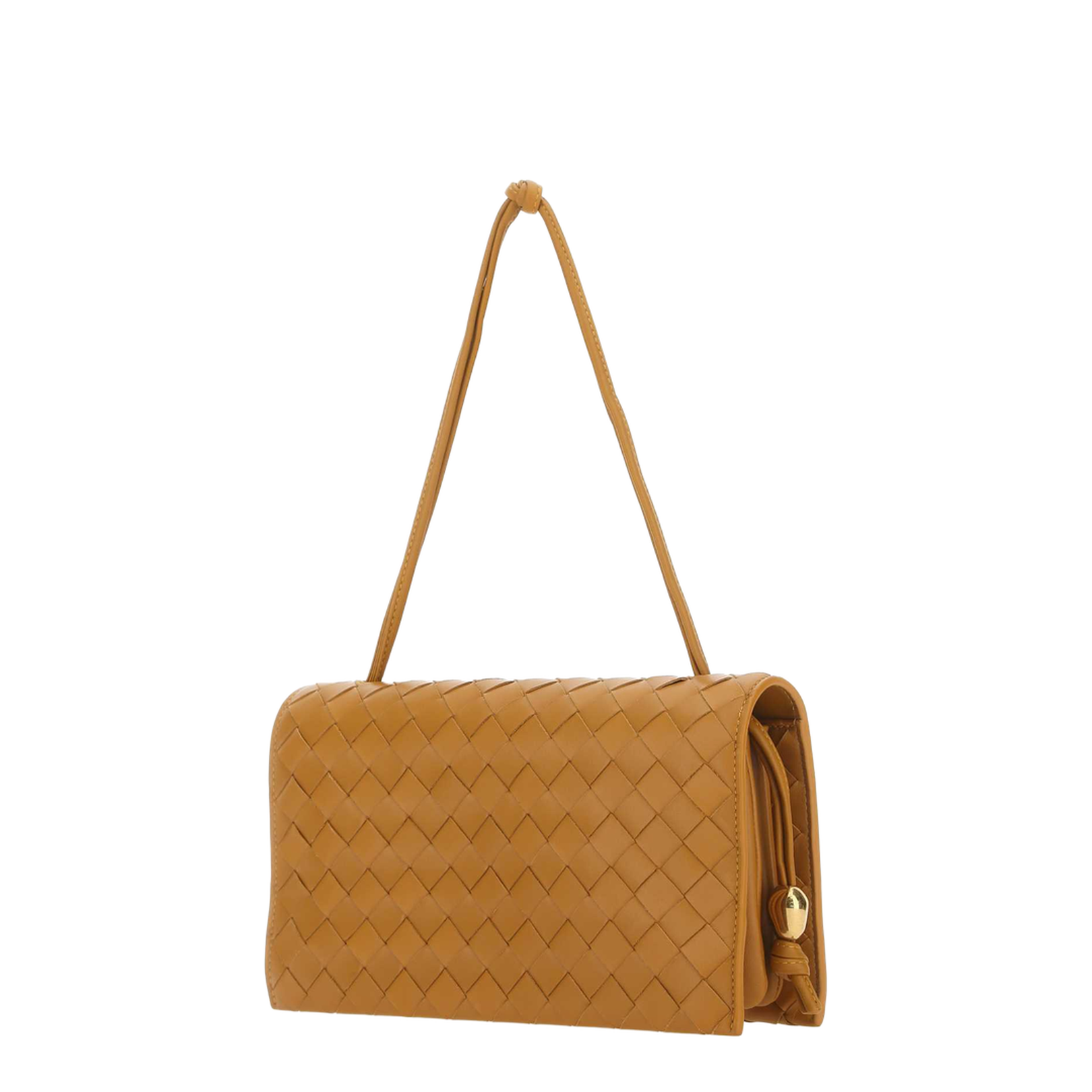 Intrecciato Leather Shoulder Bags - Gold