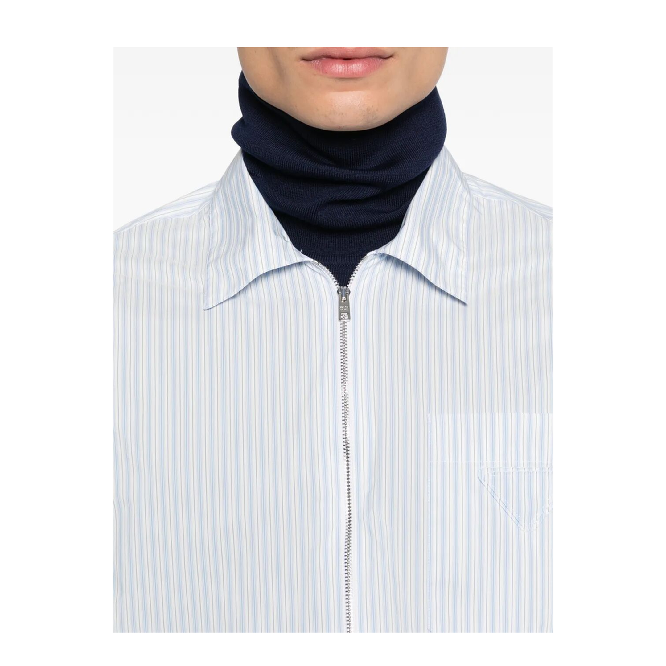 MAYFEYR - Prada - Striped Shirt With Full Zip - SC855SOOO189HF0W81