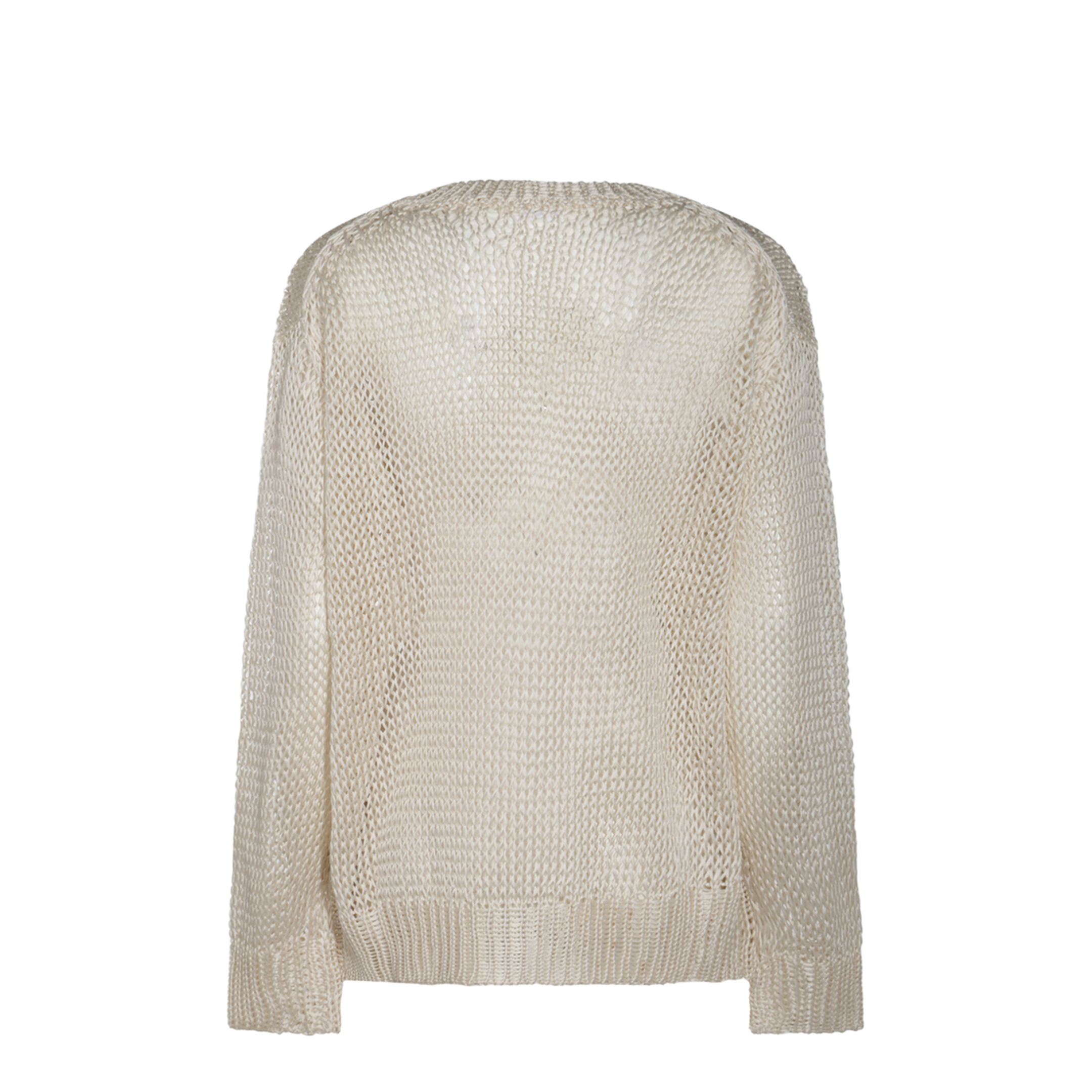 Cream Crochet Sweater White