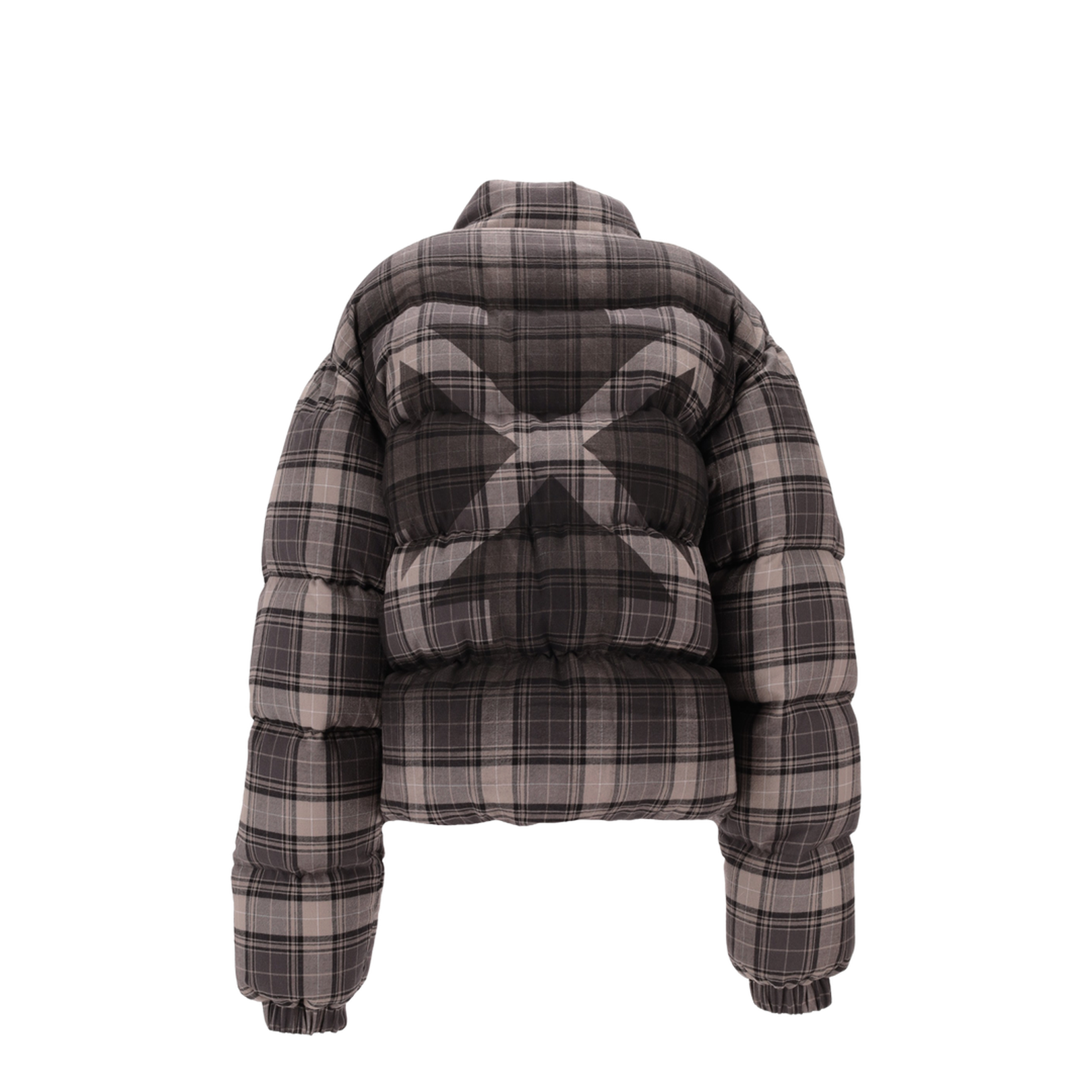 Spray Arr Check Flan Down Jacket Dark Grey