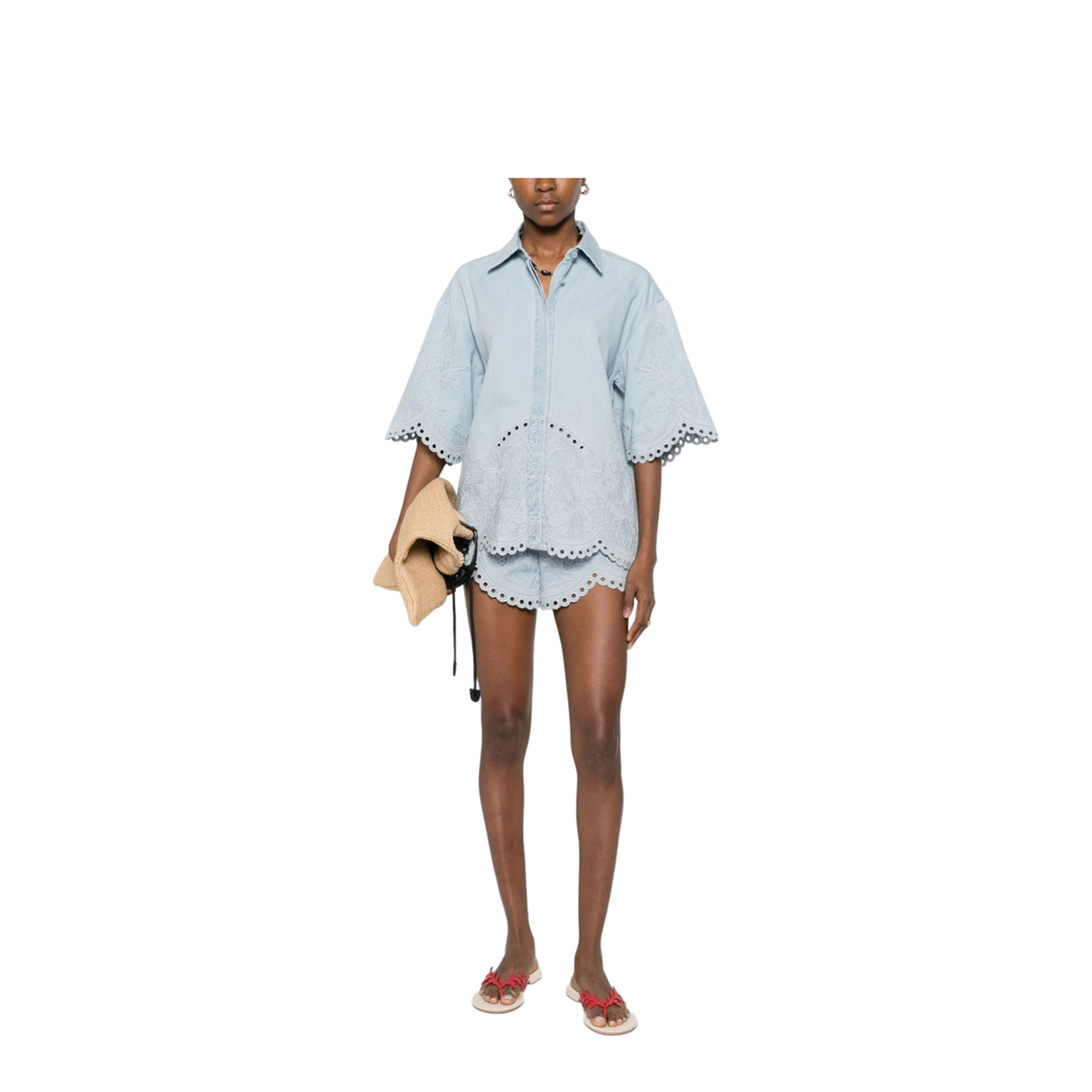 Daylight Embroidered Denim Shorts