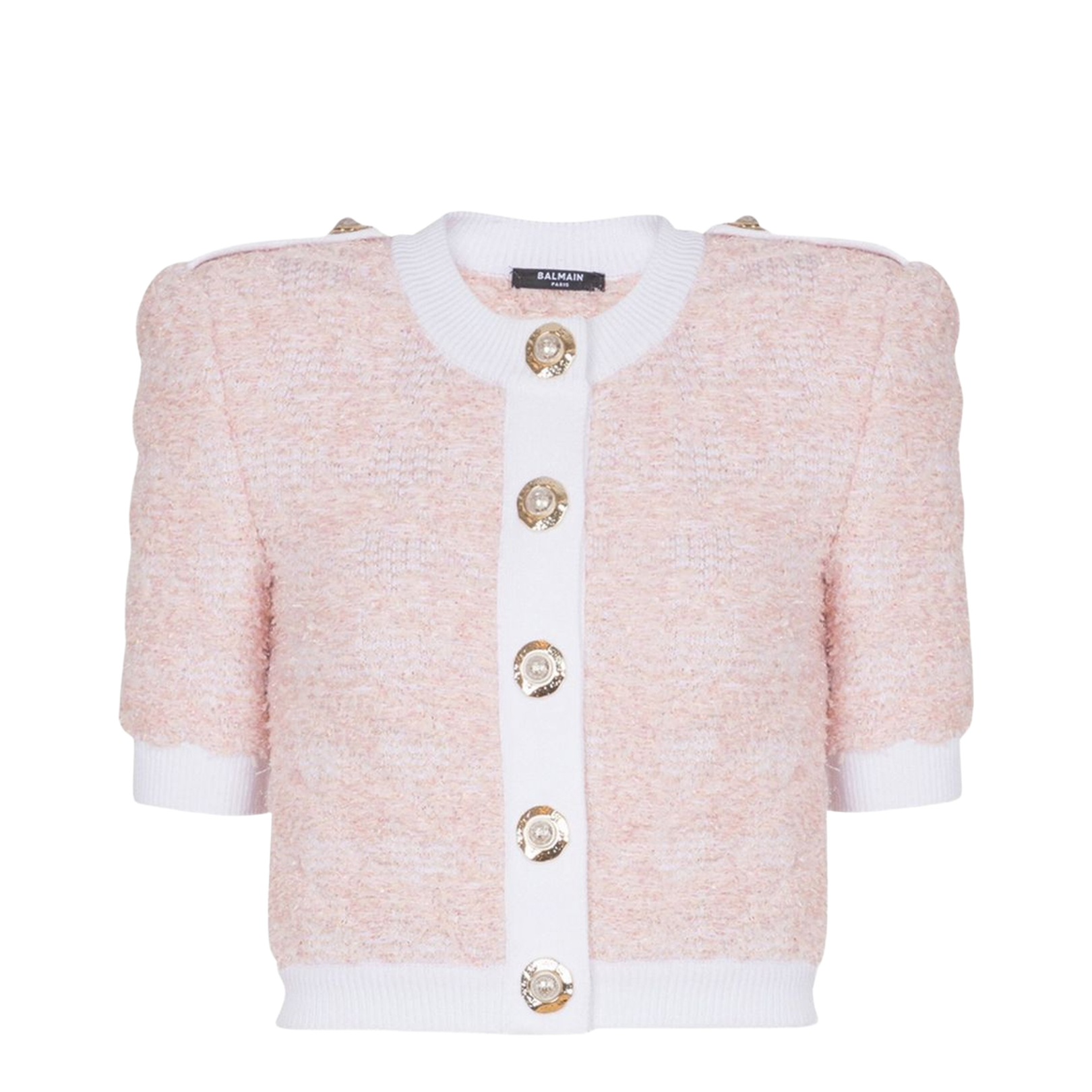 Short-Sleeved Knit Cardigan