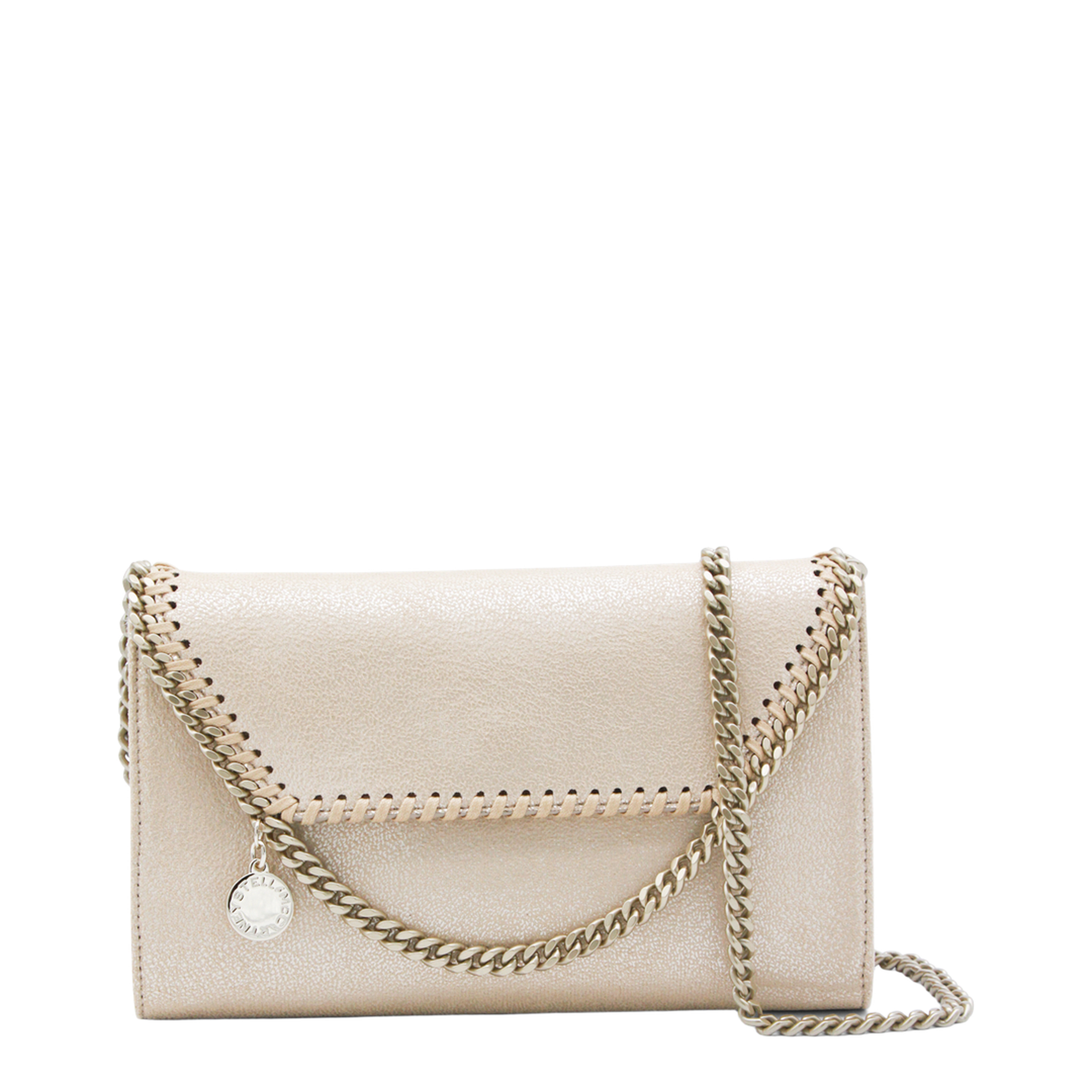 Falabella Polyester Wallet On Chain - Gold