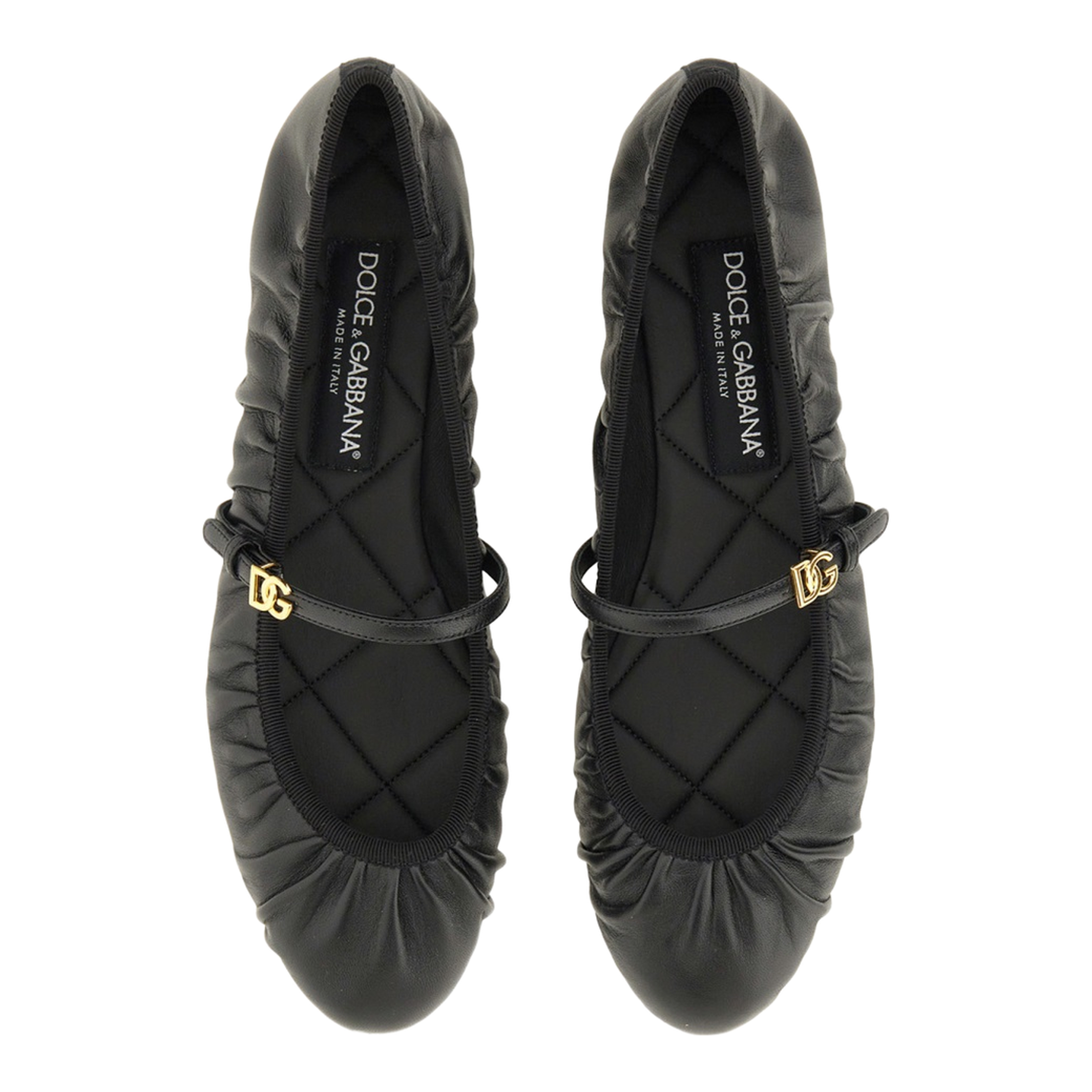 Nappa Leather Ballet Flats in Black