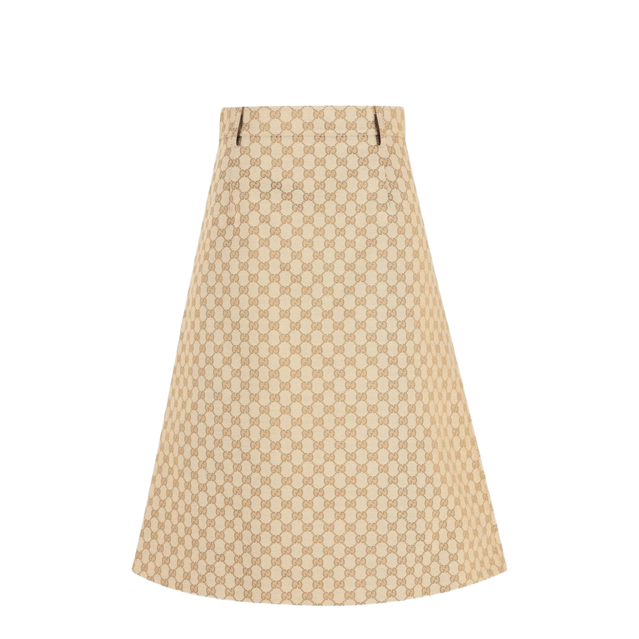 Cotton Canvas Fabric Skirt in Sand