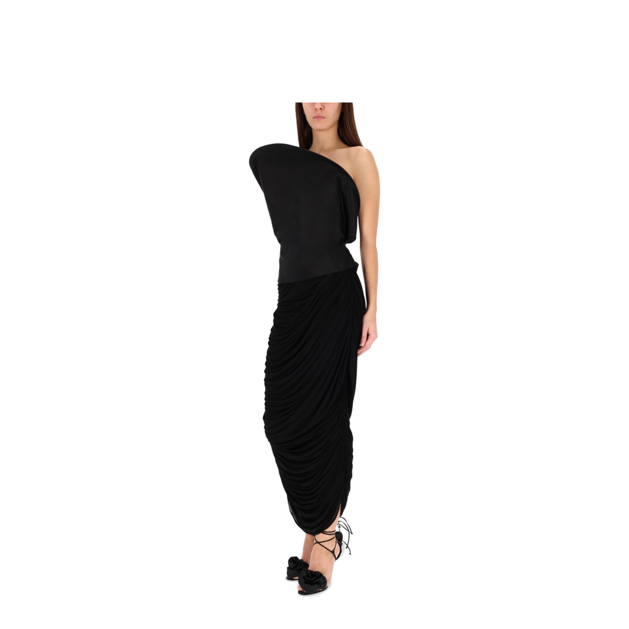 MAYFEYR - Magda Butrym - Draped Midi Skirt - 221925BLACK