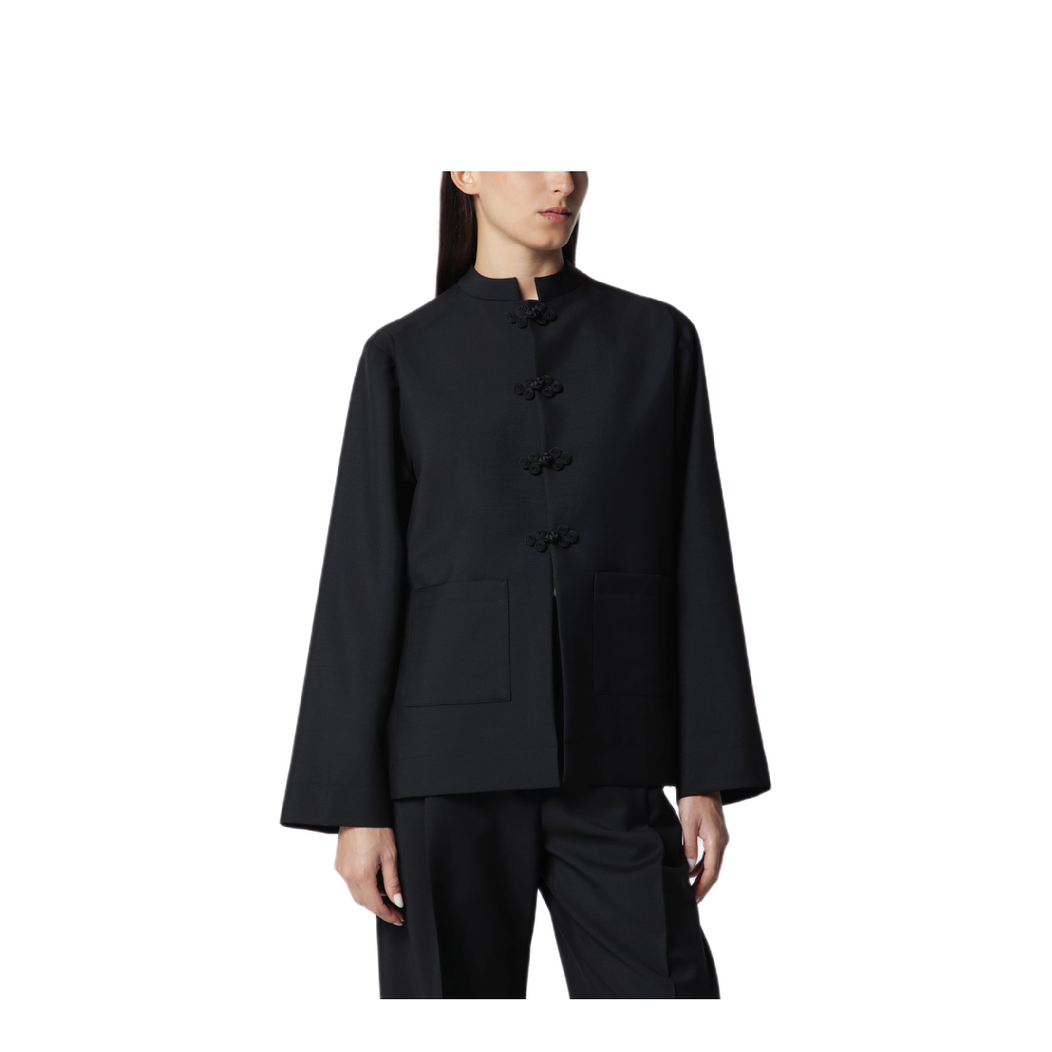 MAYFEYR - Róhe - Black Wool Jacket With Pankou Closure - 415-11-023WO001