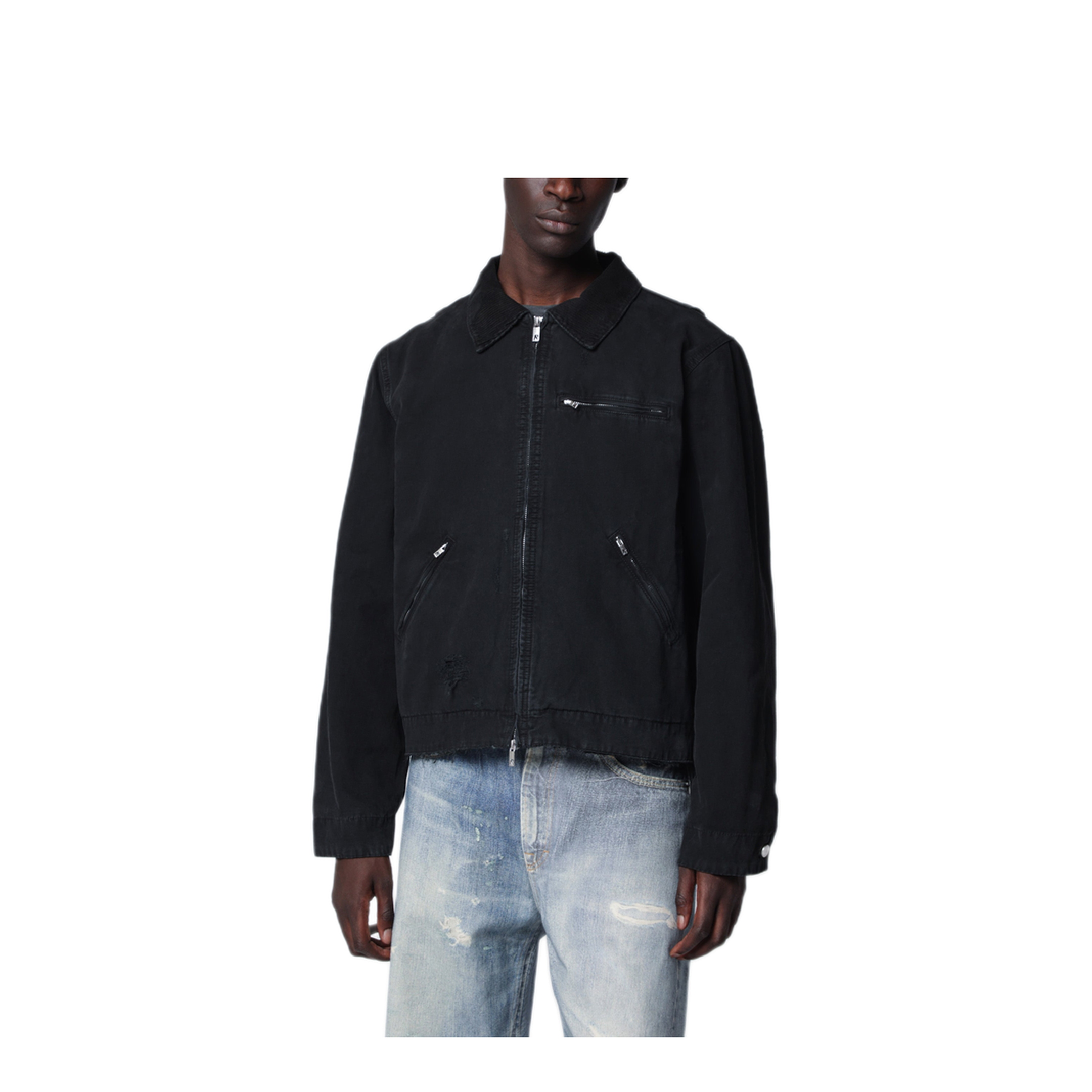 MAYFEYR - Represent - Long Sleeve Zip Up Cotton Jacket Black - MLM3571CO01