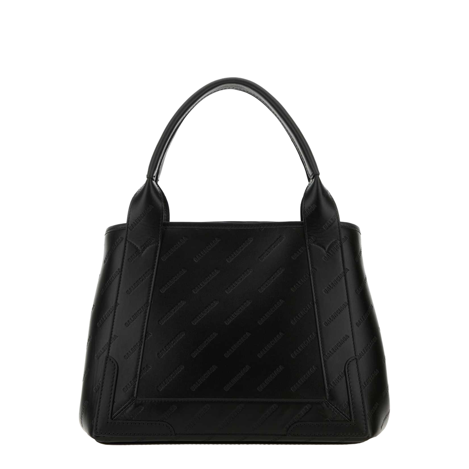 Black Leather Cabas Handbag