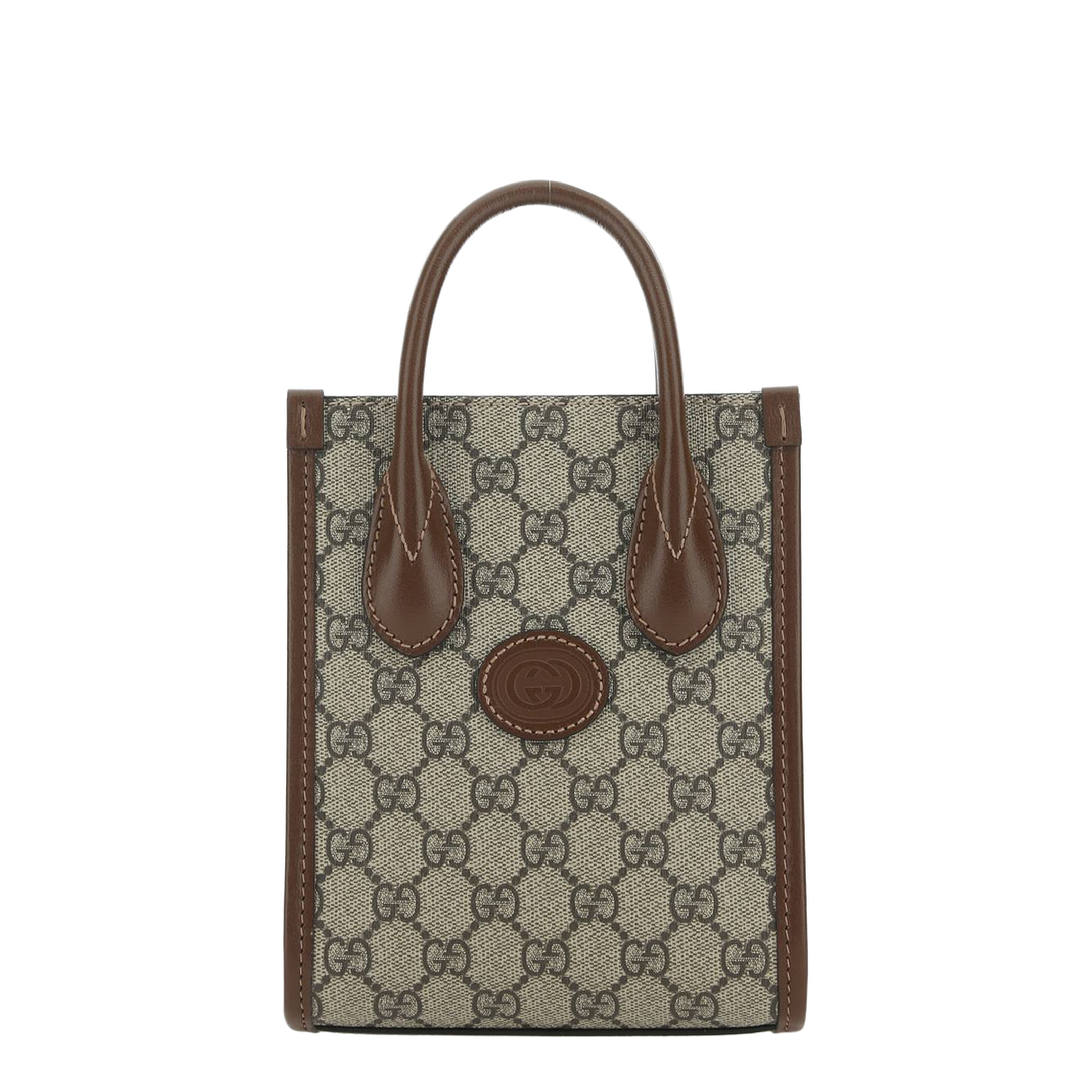 Ophidia Small Canvas Tote Bag - Brown