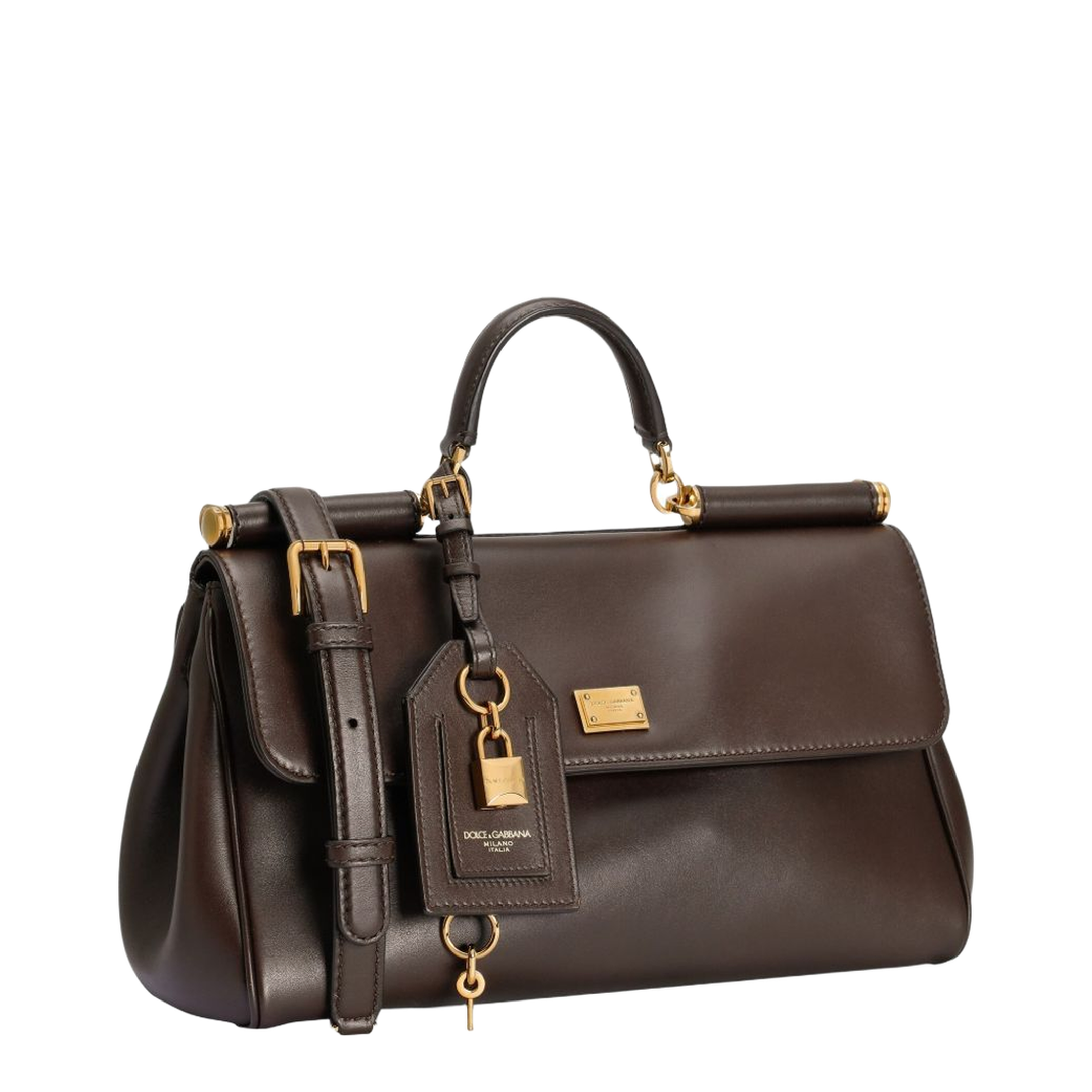 My Sicily Medium Plongé Calfskin Top-Handle Bag - Brown