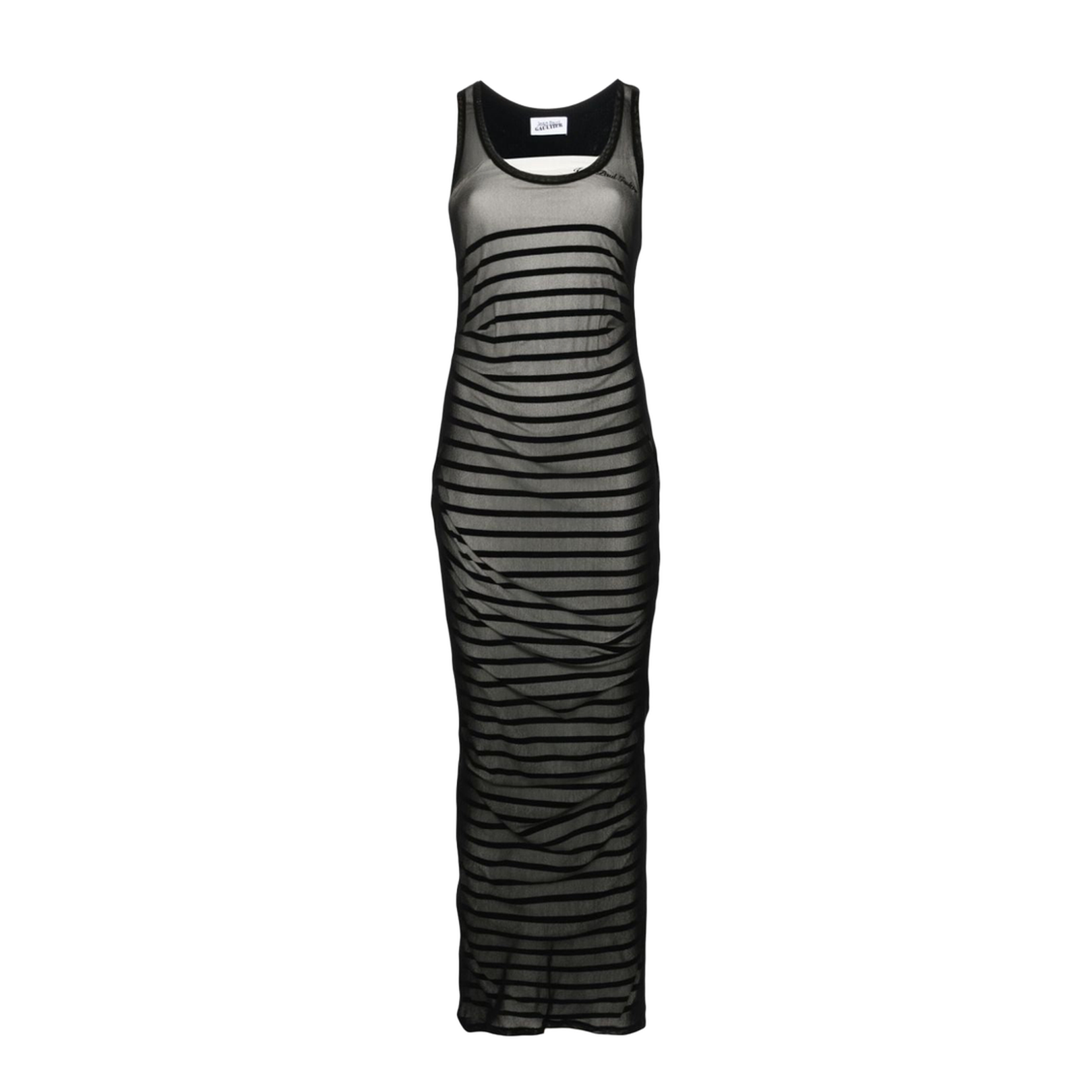 Ribbed Marinier Double Layer Long Dress