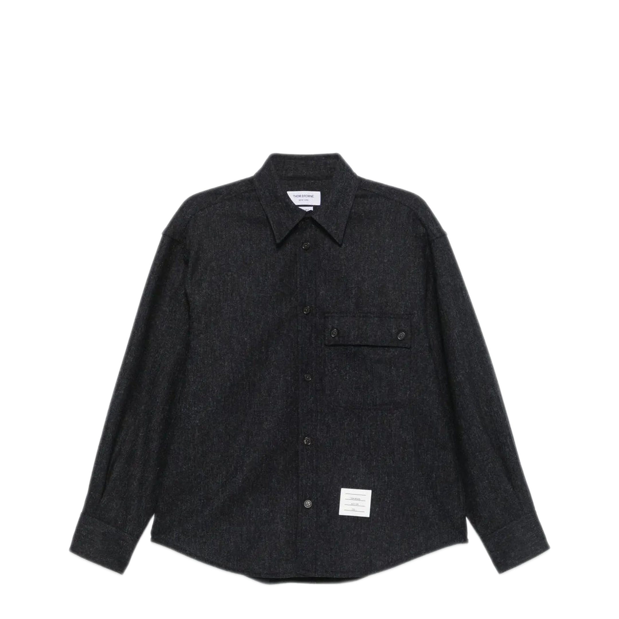 MAYFEYR - Thom Browne - Oversized Pc Shirt With Double Needle In Solid Donegal Tweed - MWL420A05385415
