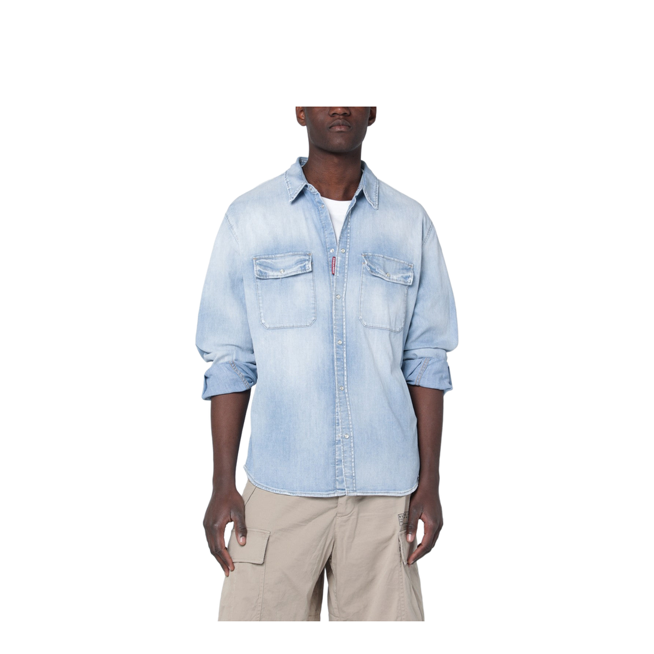 Light Blue Washed Denim Shirt
