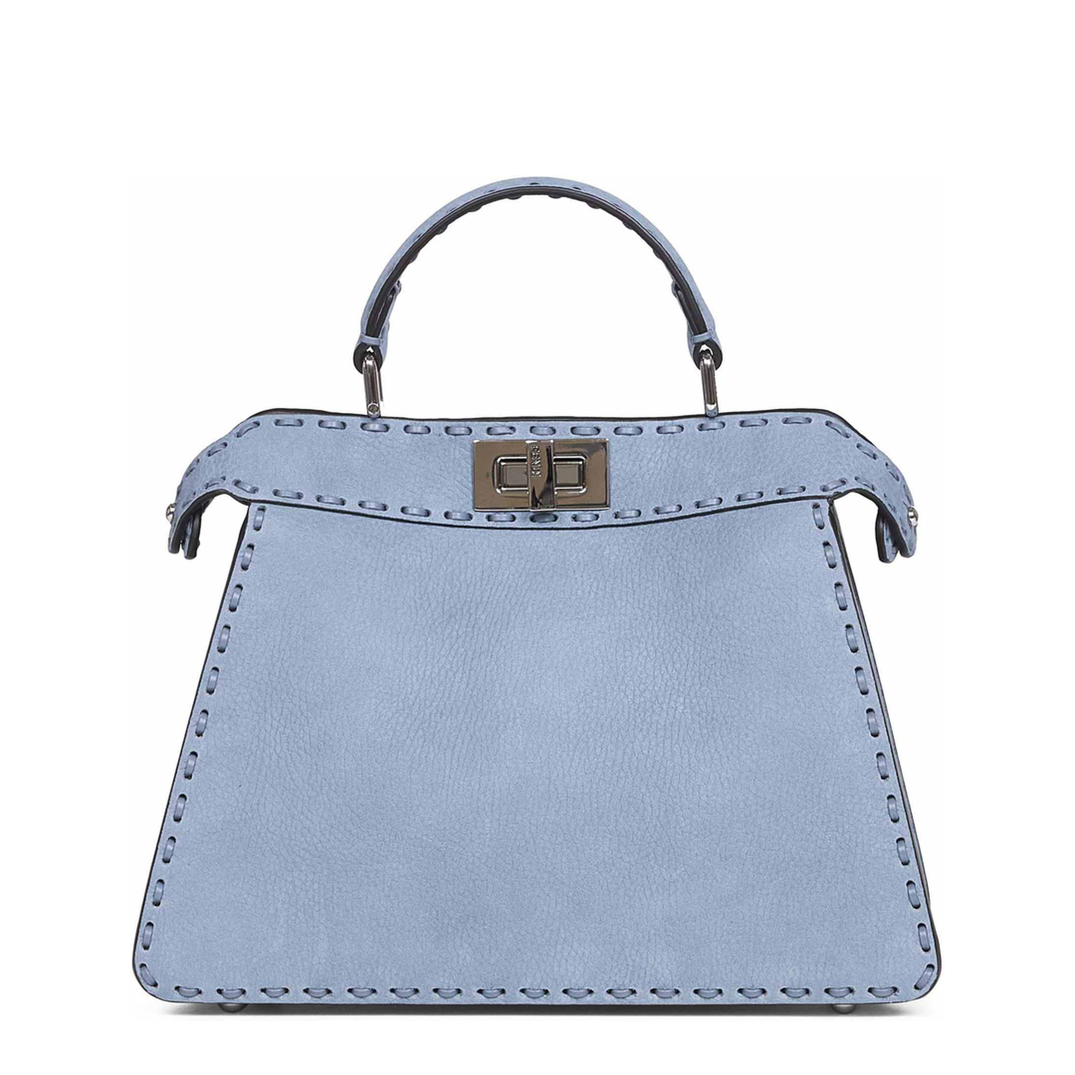 Peekaboo ISeeU Small Calfskin Tote - Mercury Blue