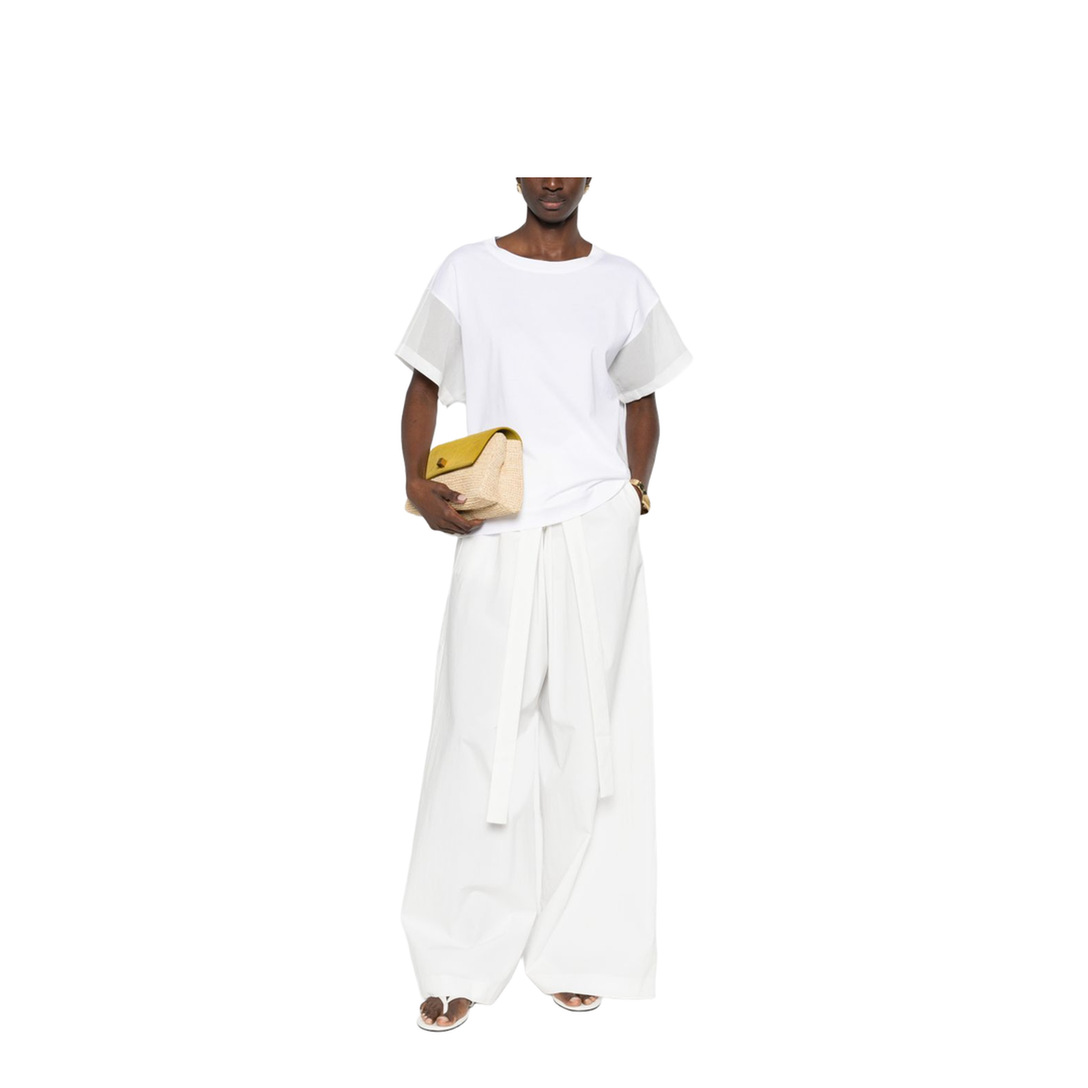 Sheer-Panel T-Shirt White
