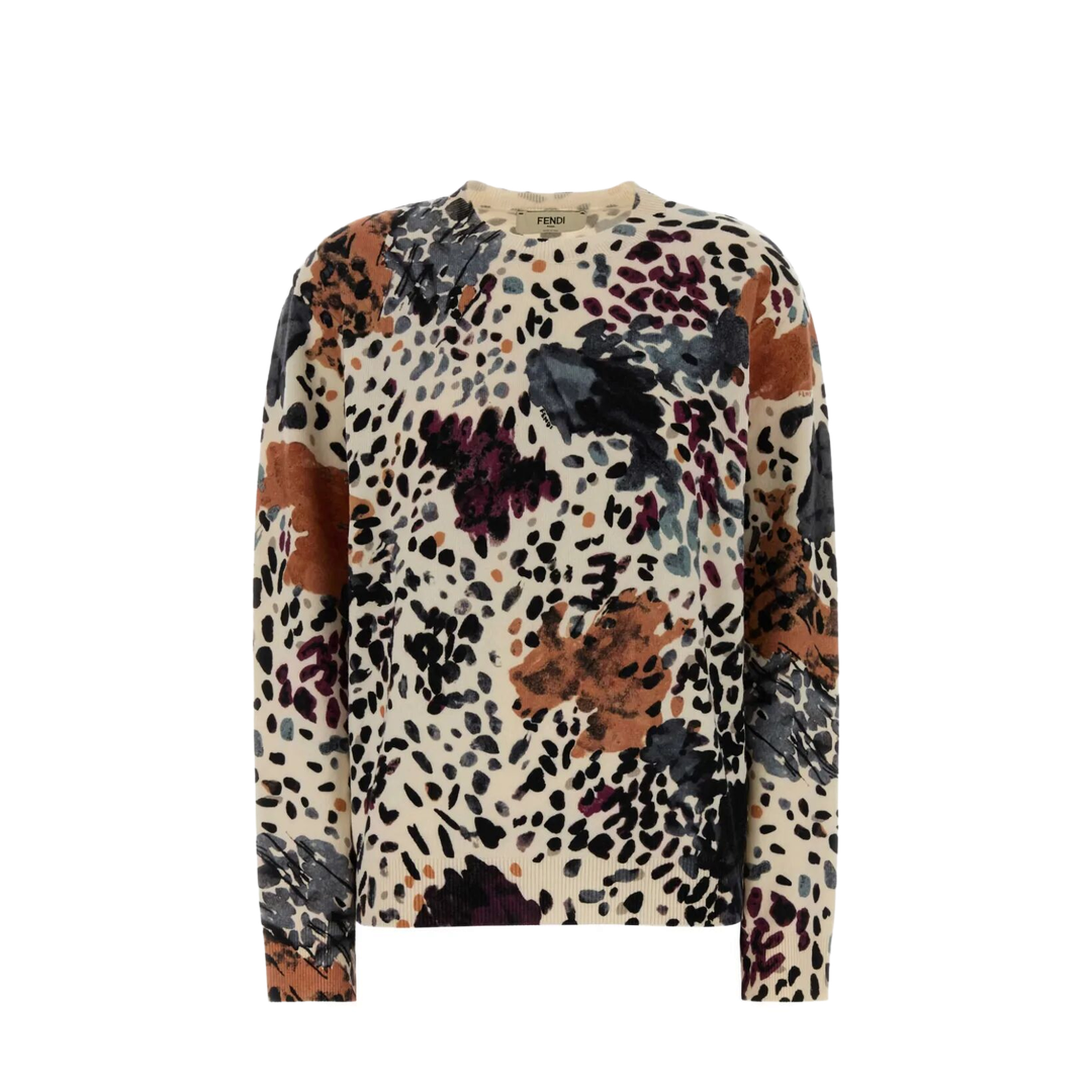 MAYFEYR - Fendi - Wool And Cashmere Falena-Print Pullover - FZXE25AYM4