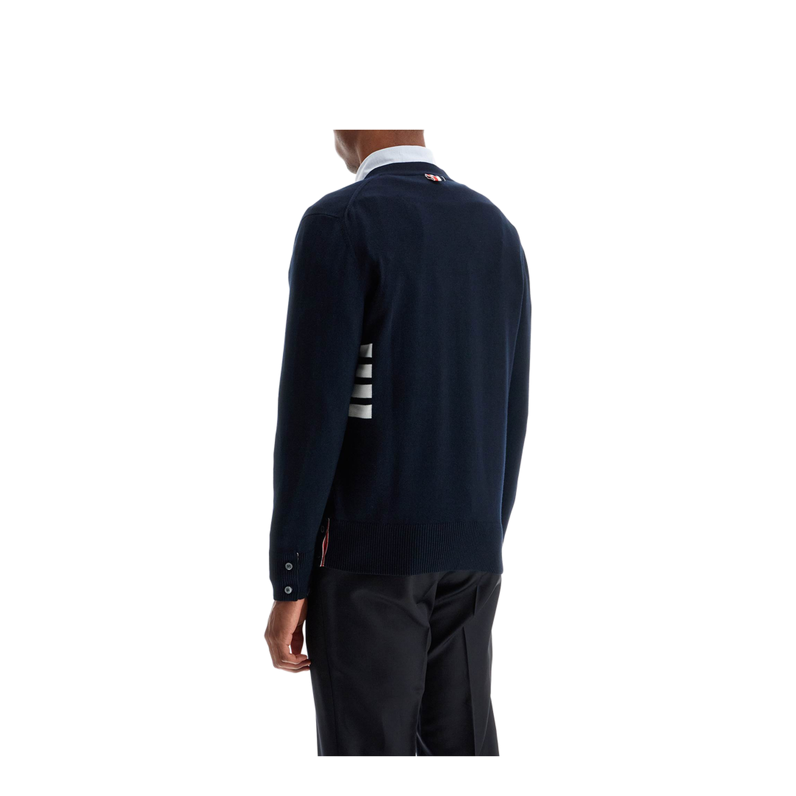 4-Bar Cotton Cardigan