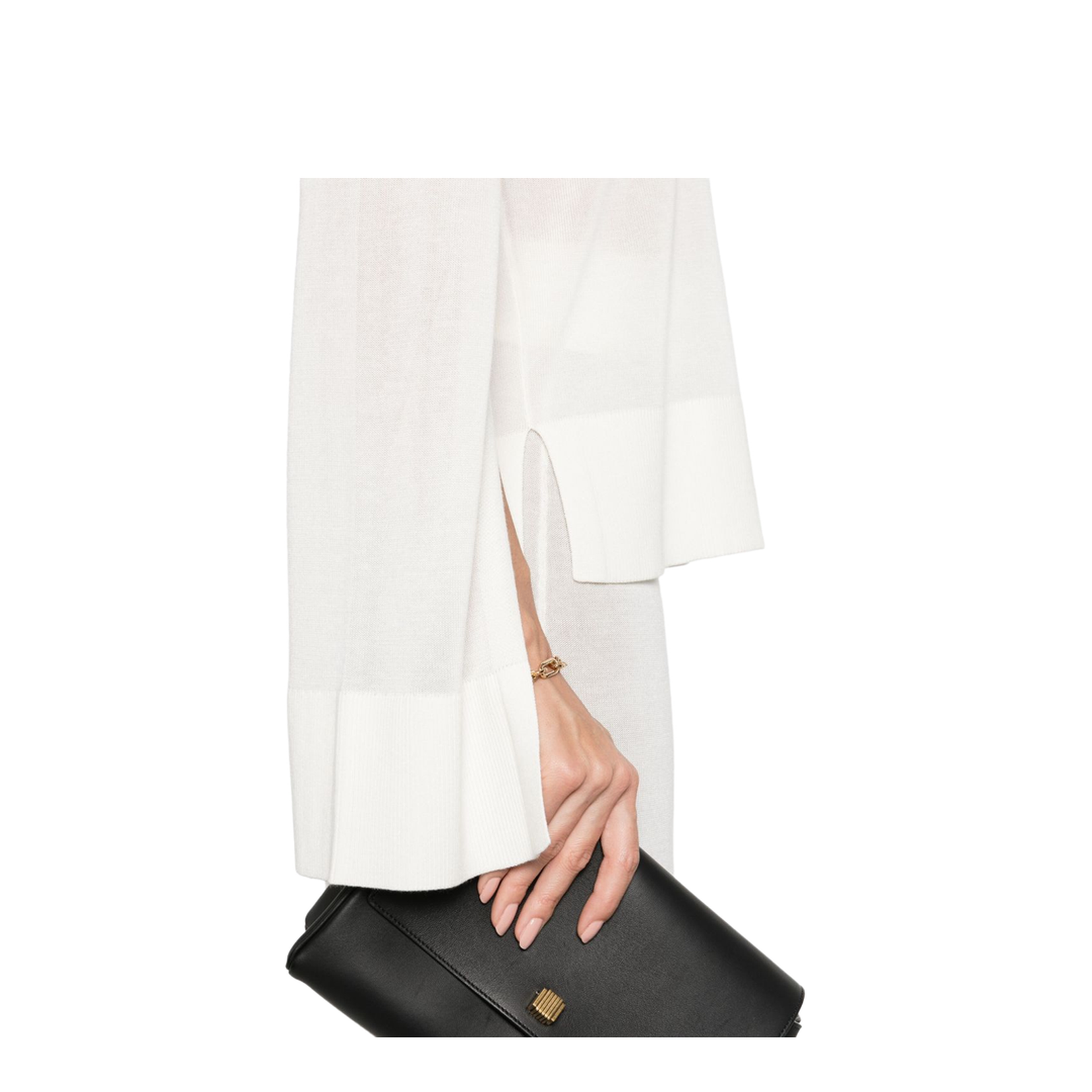 White High-Neck Knit Top