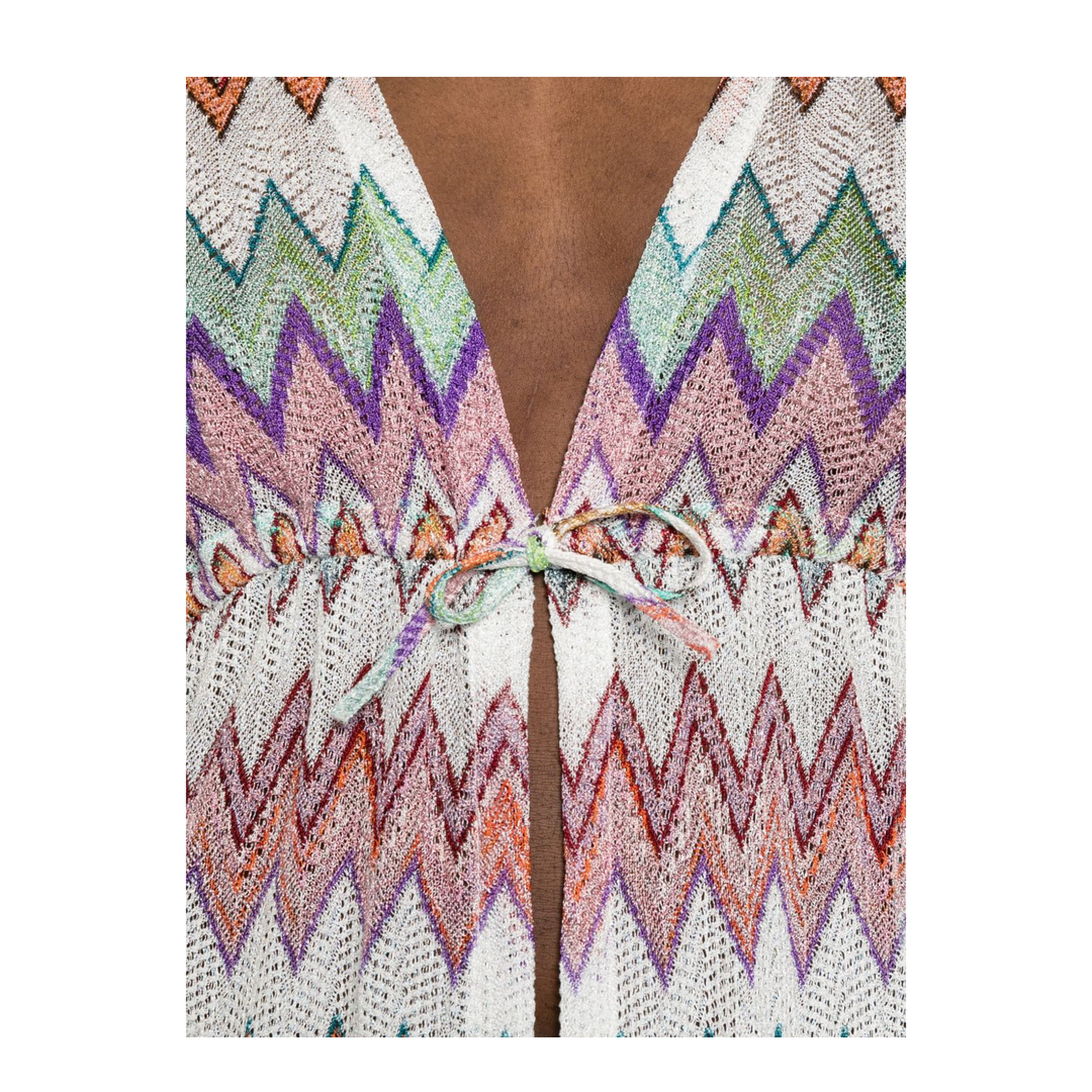MAYFEYR - Missoni Beachwear - Multicolor Chevron-Pattern Long Cover Up - MS26SQ0SBR014KSM9X5