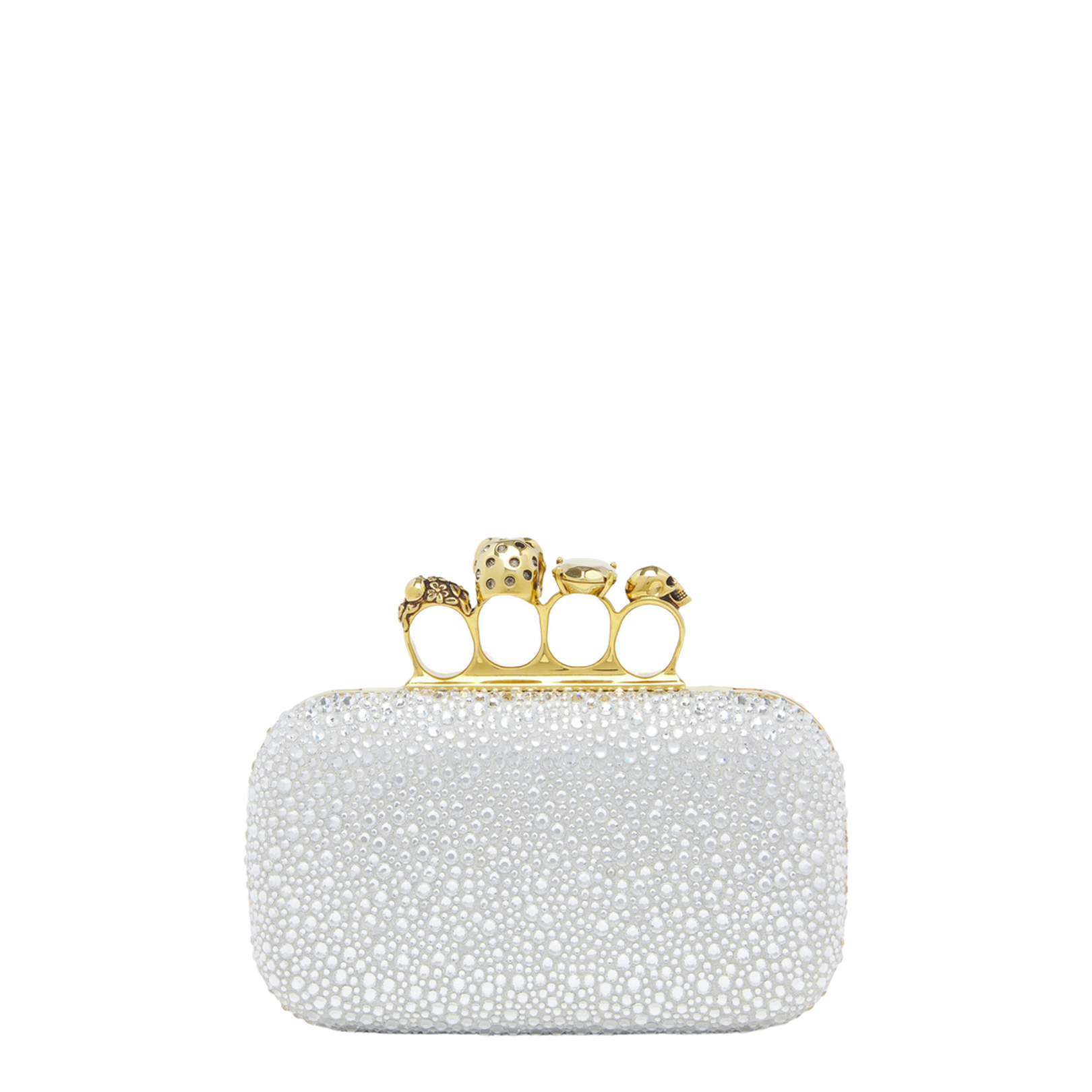 Knuckle Clutch with Crystal Embellishments