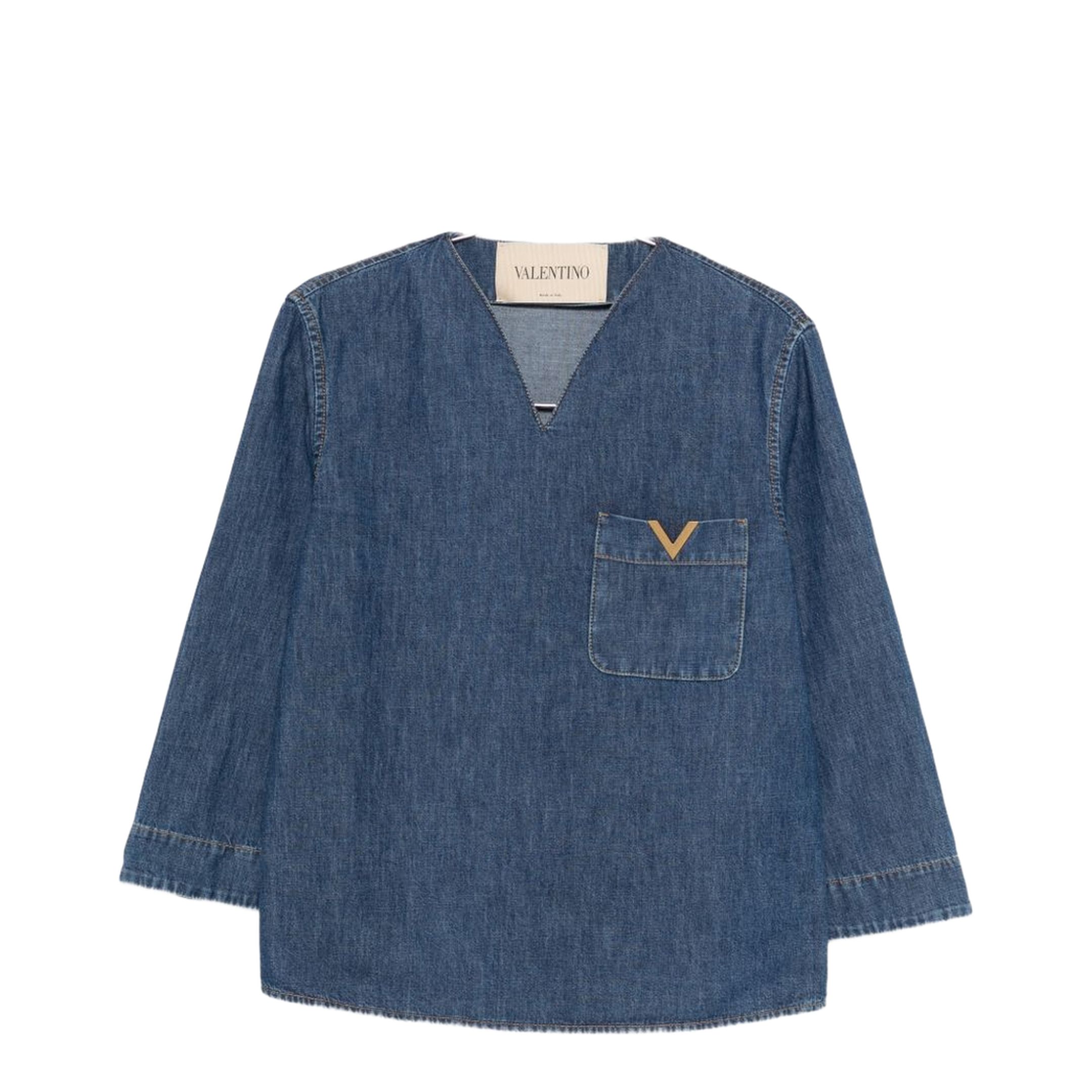 Cotton Denim Shirt - Blue