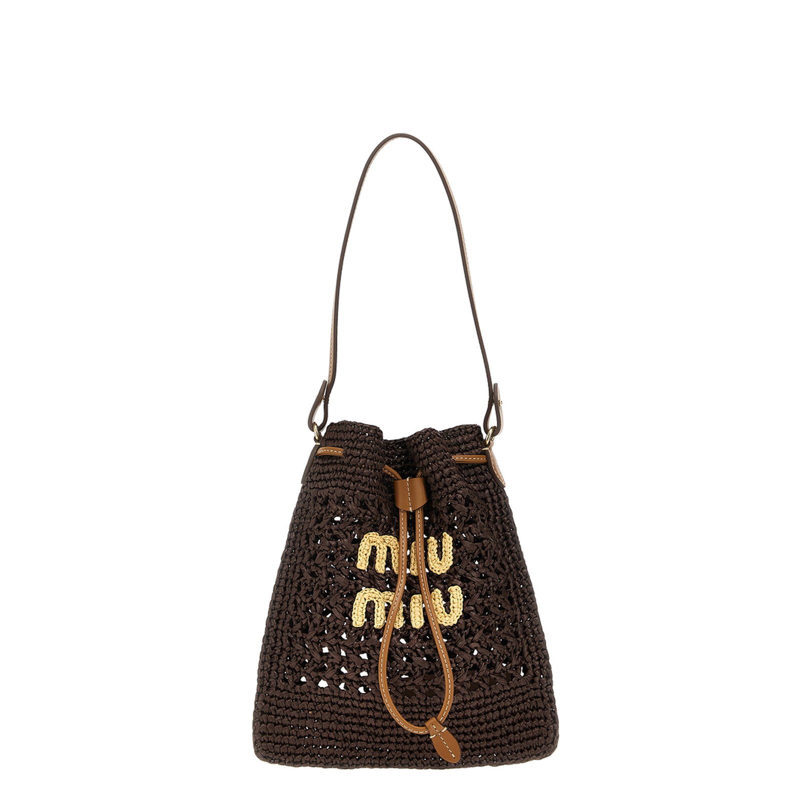 Cocoa Brown Natural Woven Fabric Mini-Bag