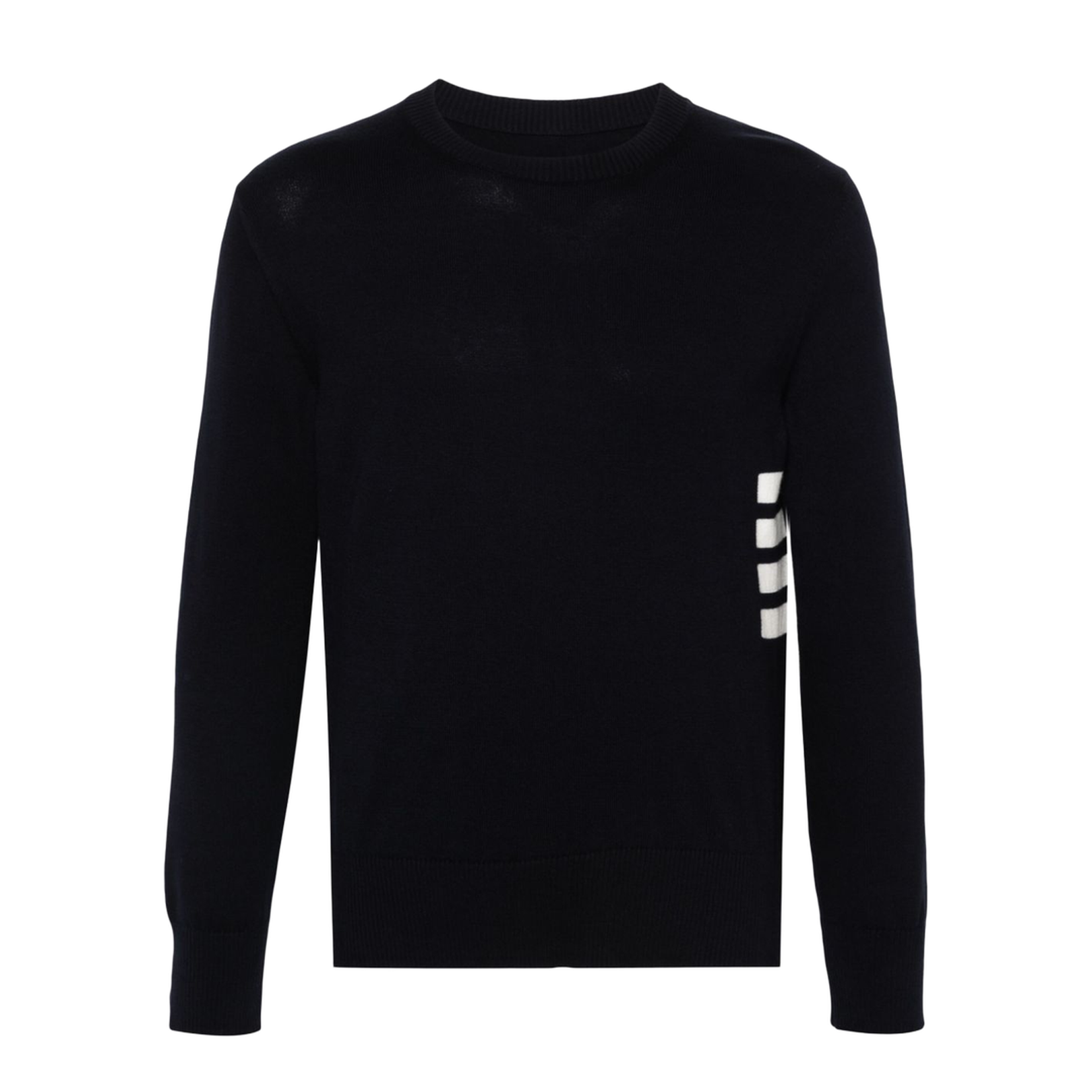 Navy Blue Cotton Fine Knit Sweater