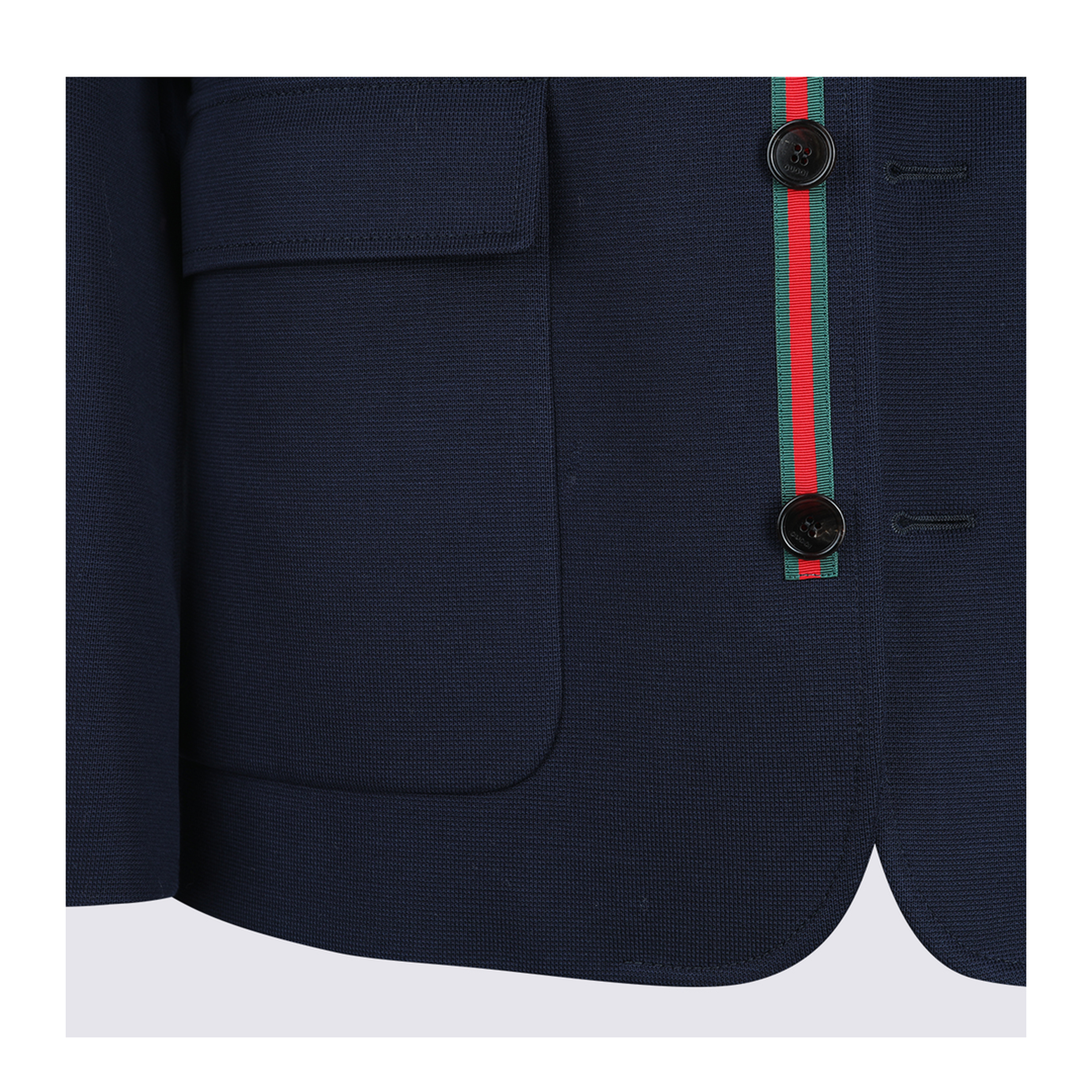Single-breast Cotton Jersey Jacket in Dark Blue