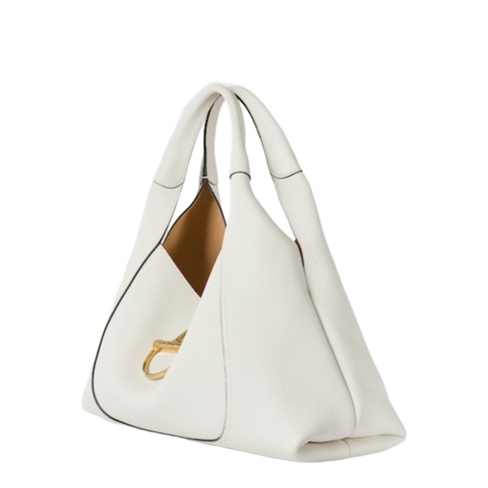 Softbit Maxi Shoulder Bag in White Leather