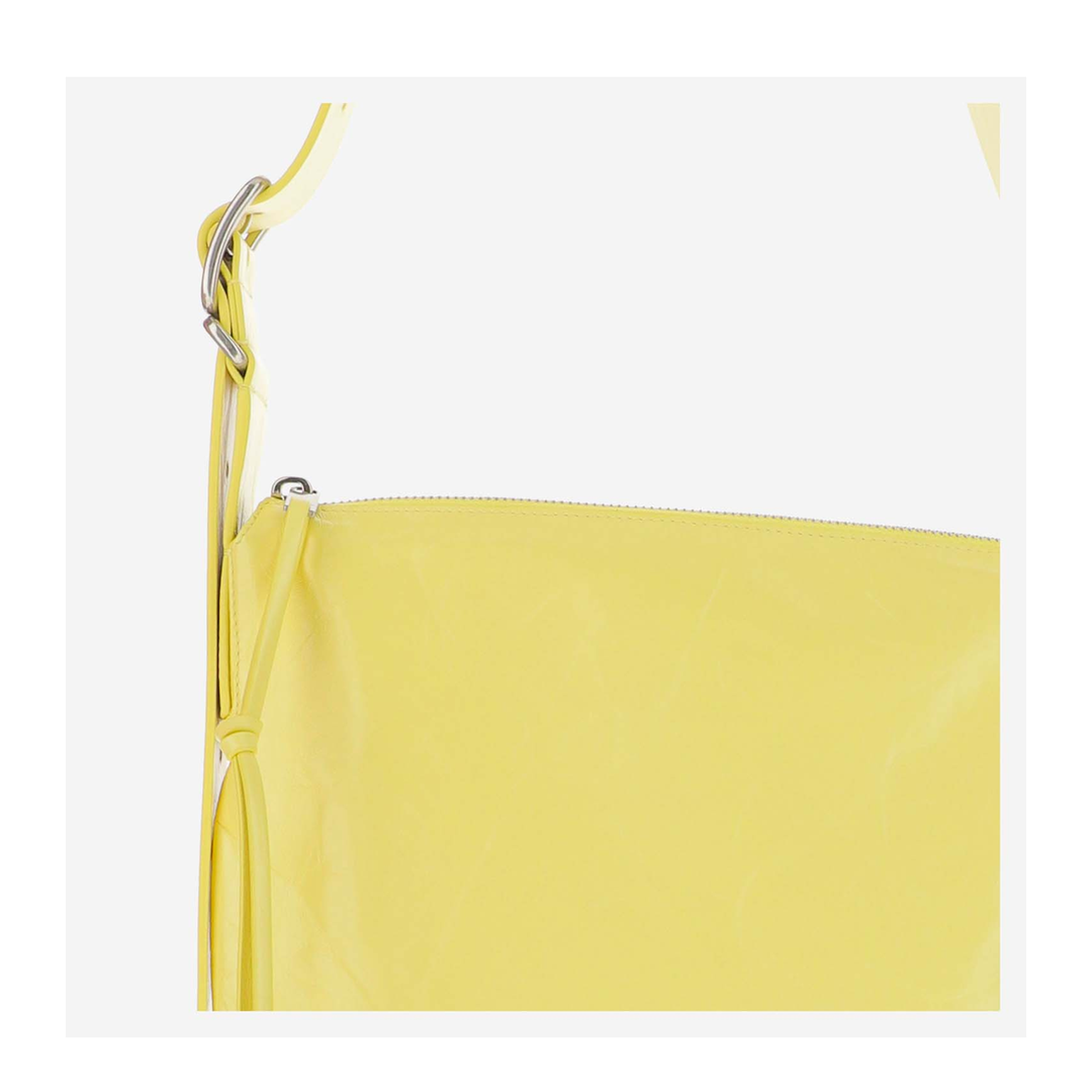 Crinkled Leather Small Shoulder Bag