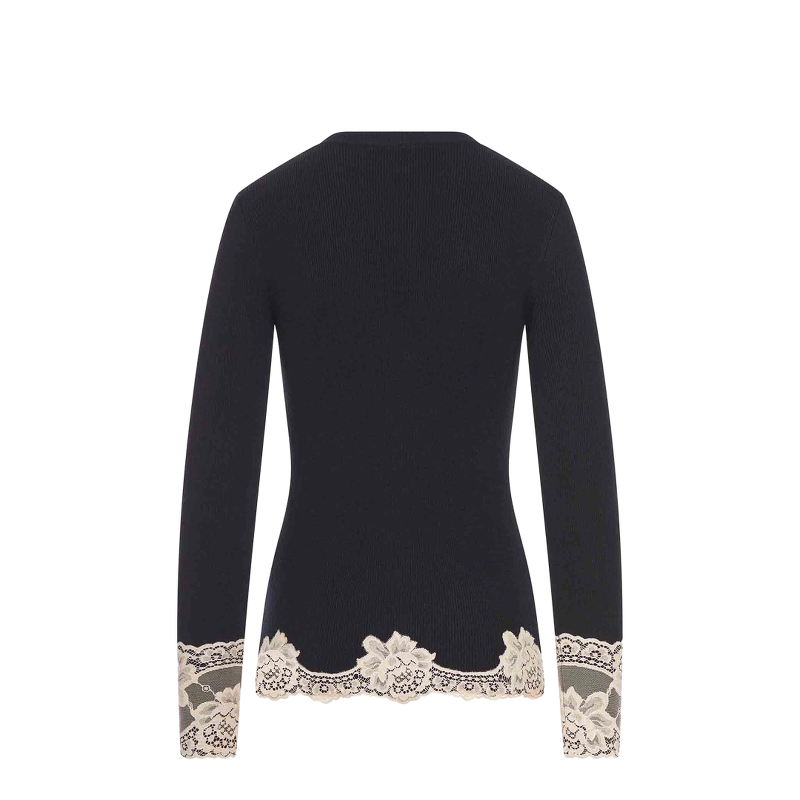 Cashmere Cardigan With Lace Inserts