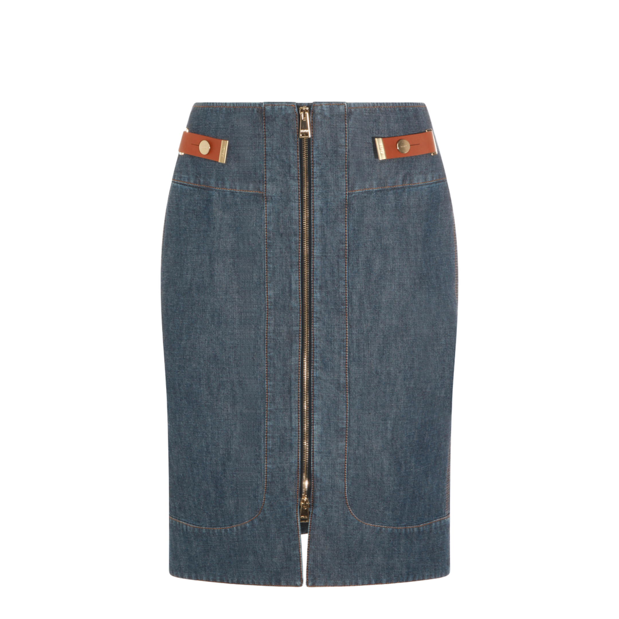 MAYFEYR - Fendi - Denim Skirt Denim Blue - FLQ609AW8HF0QB0