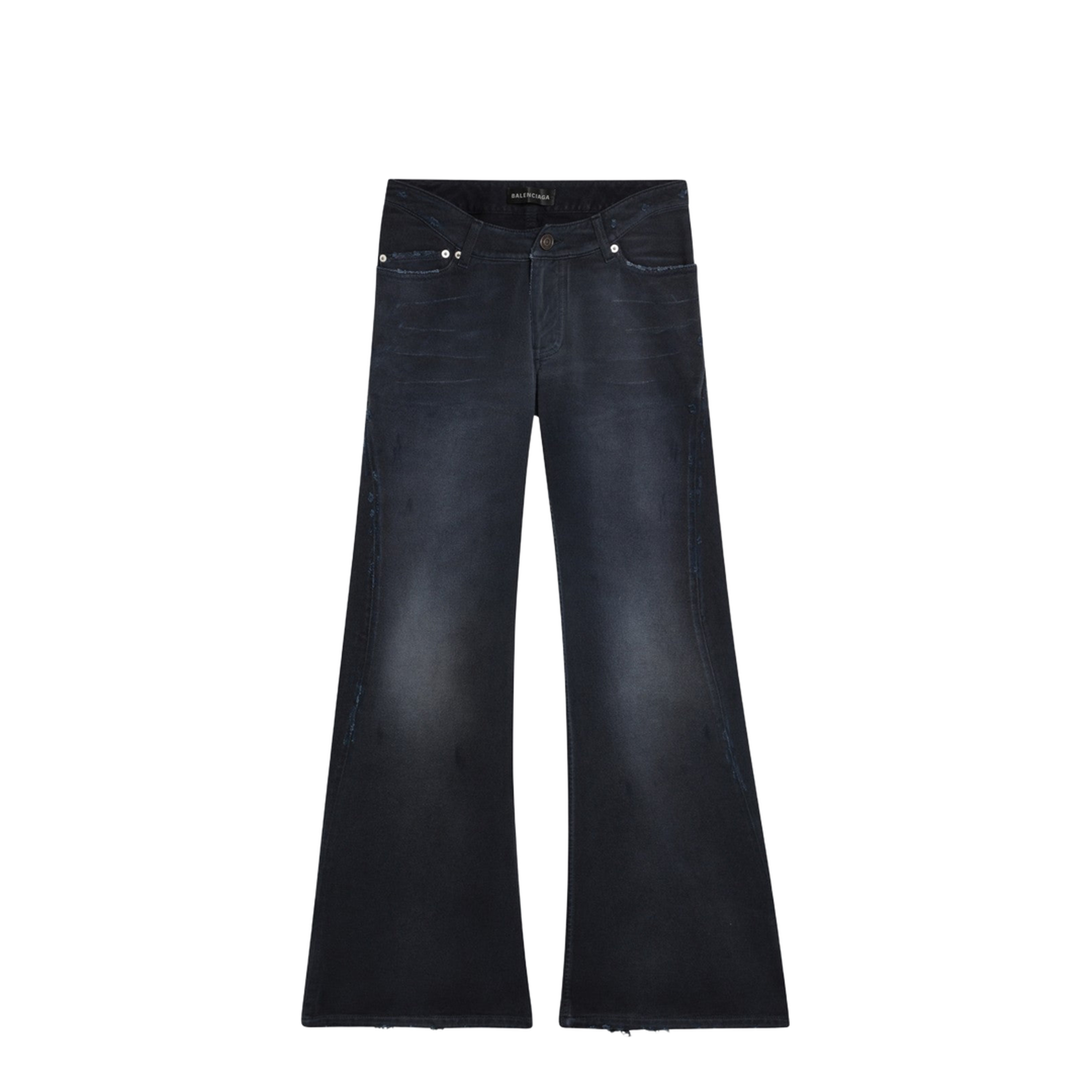 Curved Waist Pants in Navy/Dirty Dark