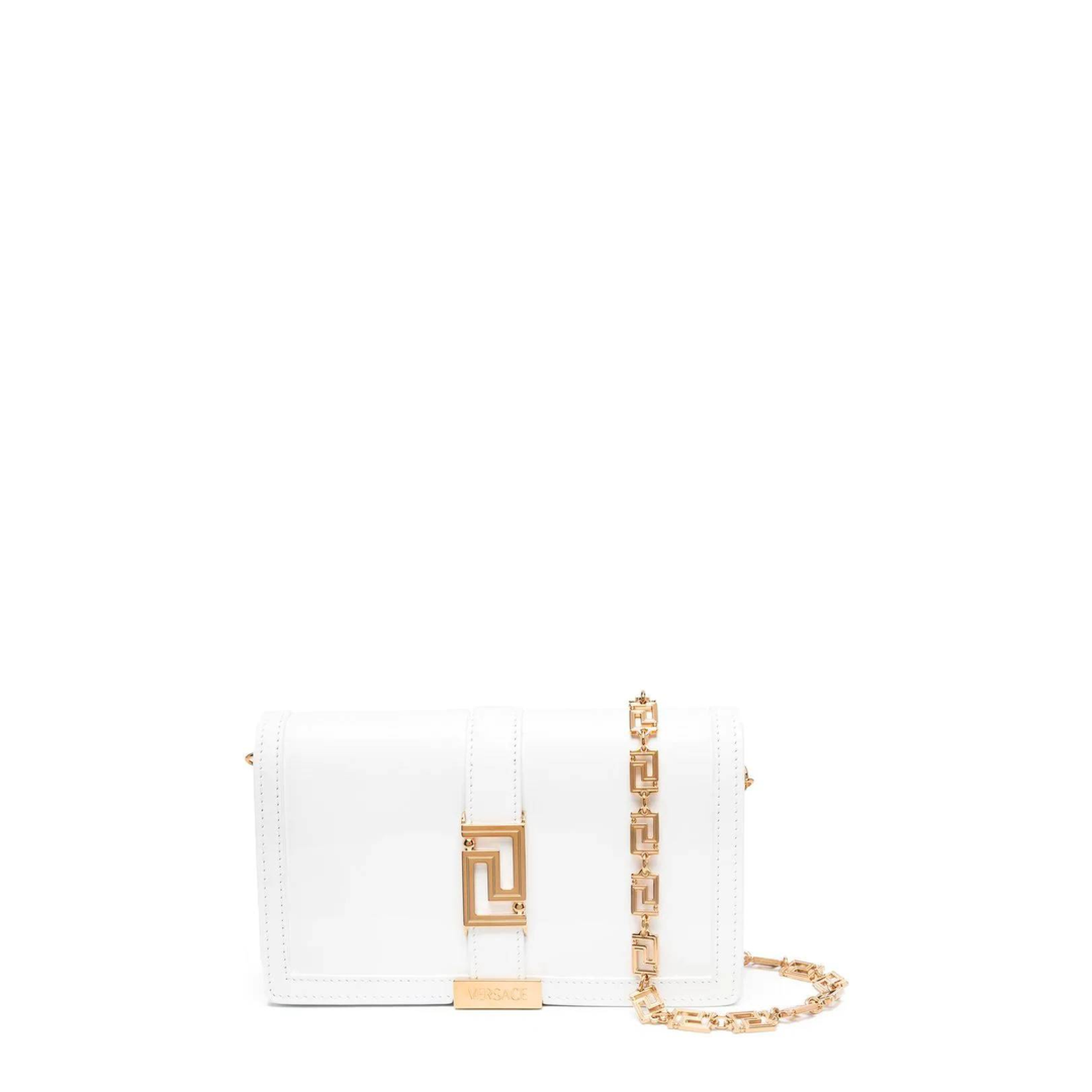 Gold-colored Greek Motif Shoulder Bag