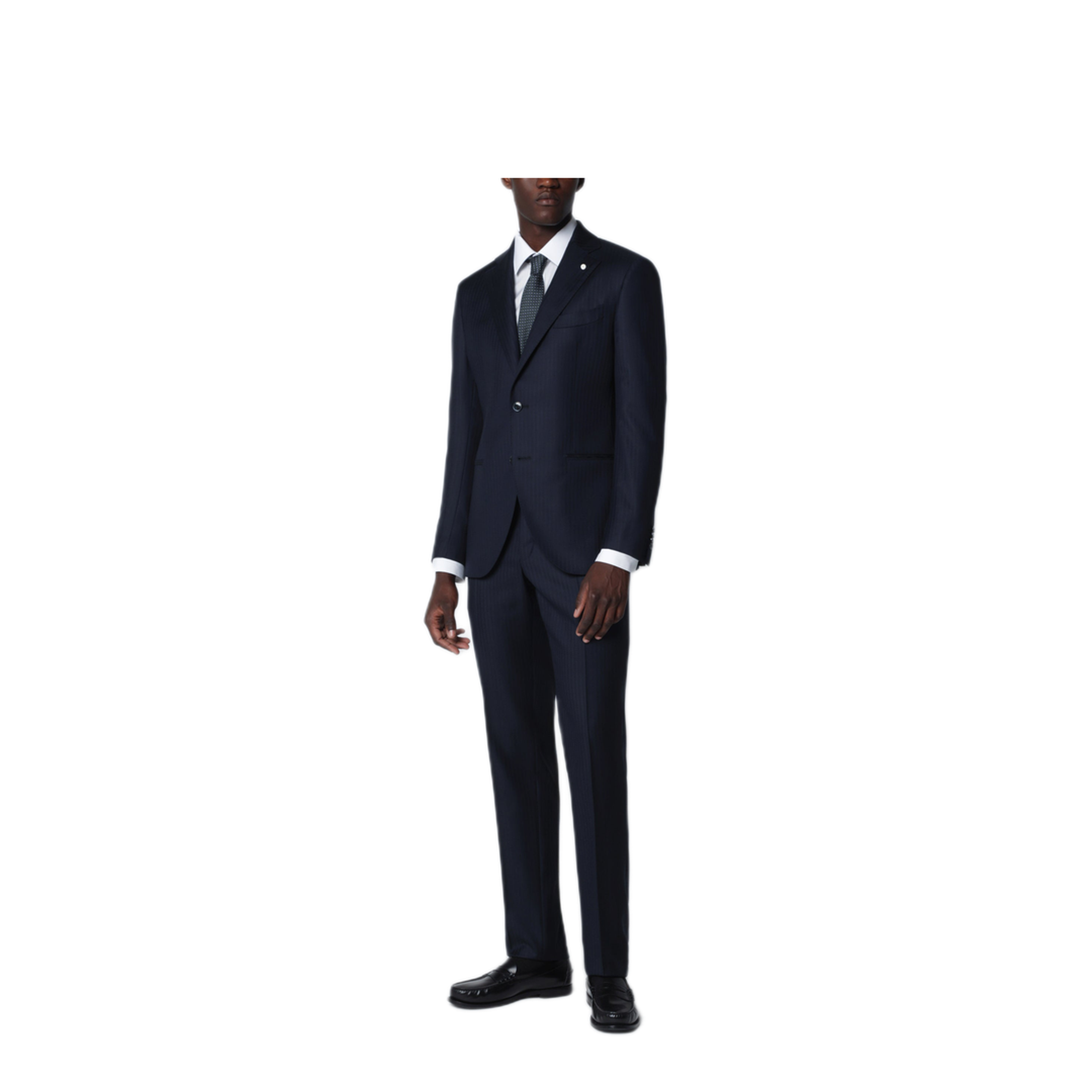 MAYFEYR - Luigi Bianchi - Blue Pinstripe Single Breasted Wool Suit - 330146204