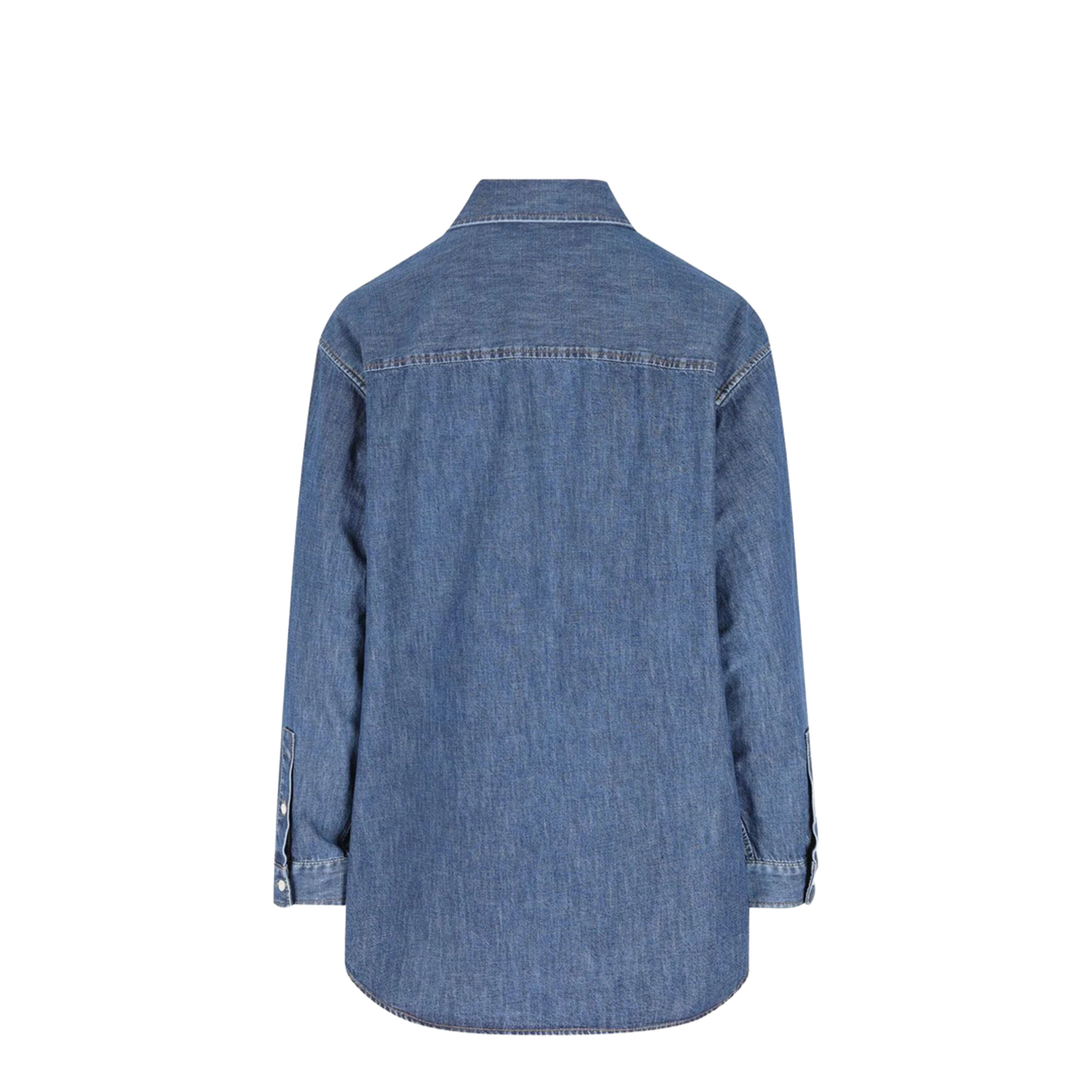 Women's Long Sleeve Denim Shirts Blue