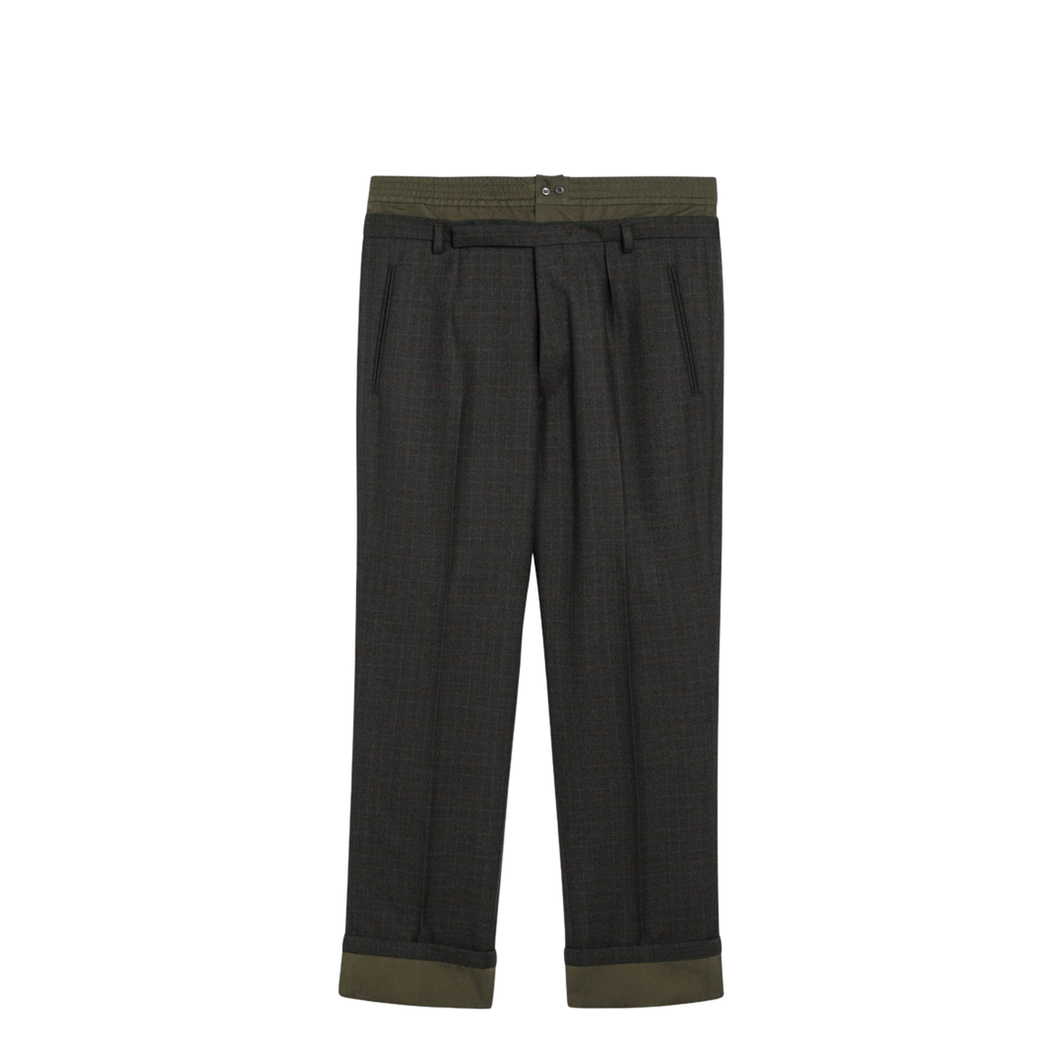 Forest-green Trousers with Double Waistband