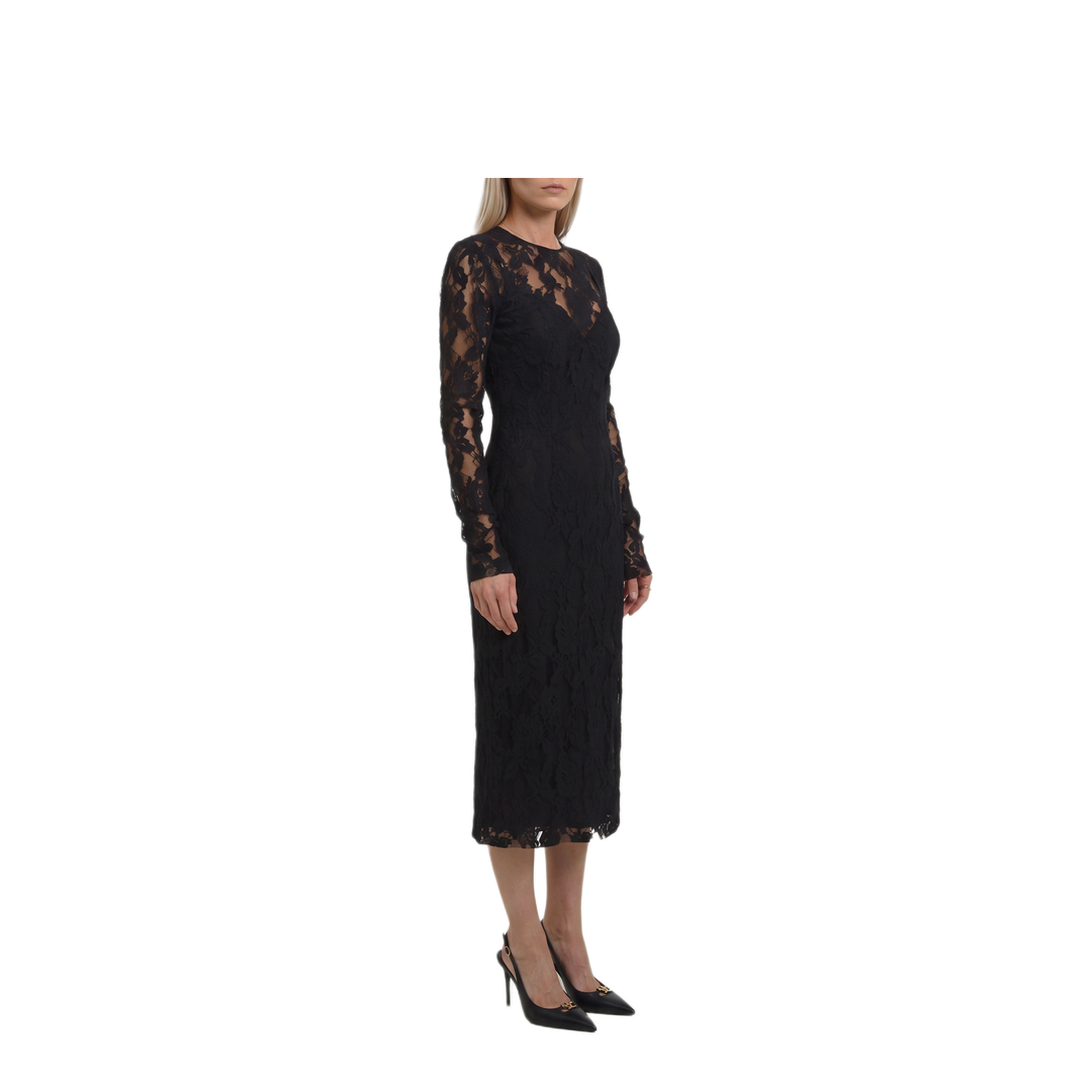 MAYFEYR - Dolce & Gabbana - Black Midi Lace Dress - F618GTILMERN0000