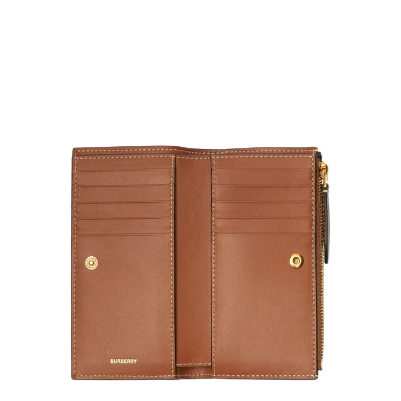 Check Medium Cotton Wallet - Sand