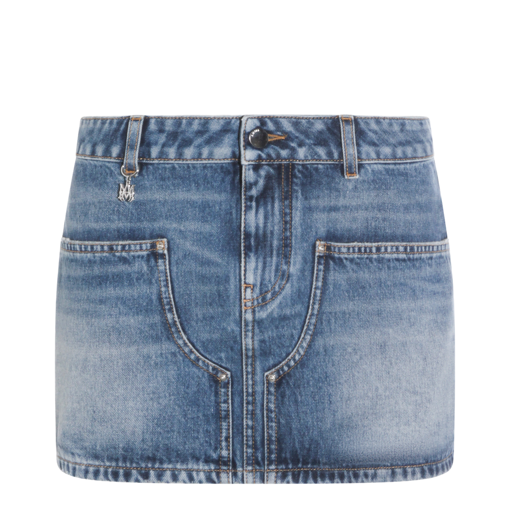 Blue Cotton Denim Skirt