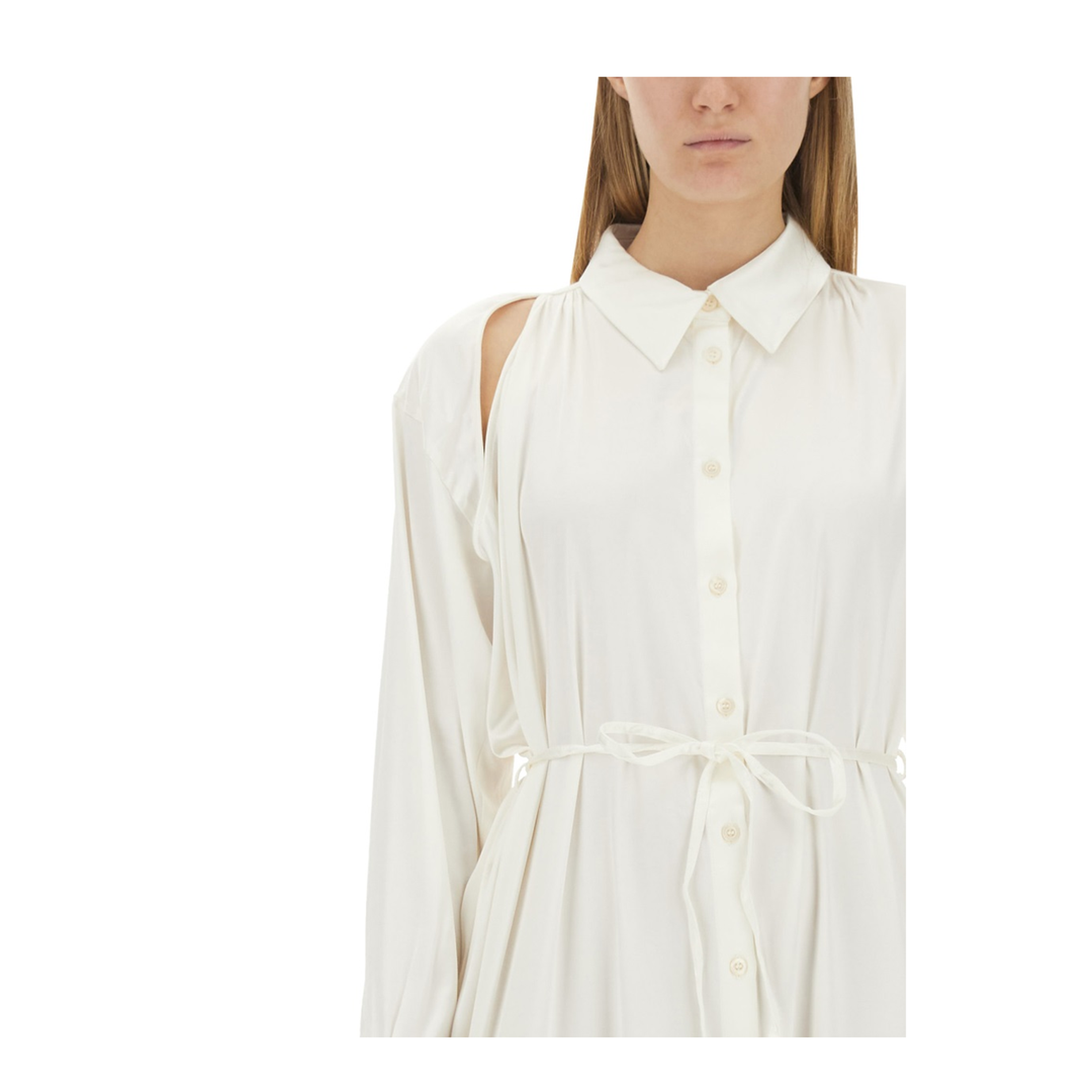 Satin Chemisier Dress