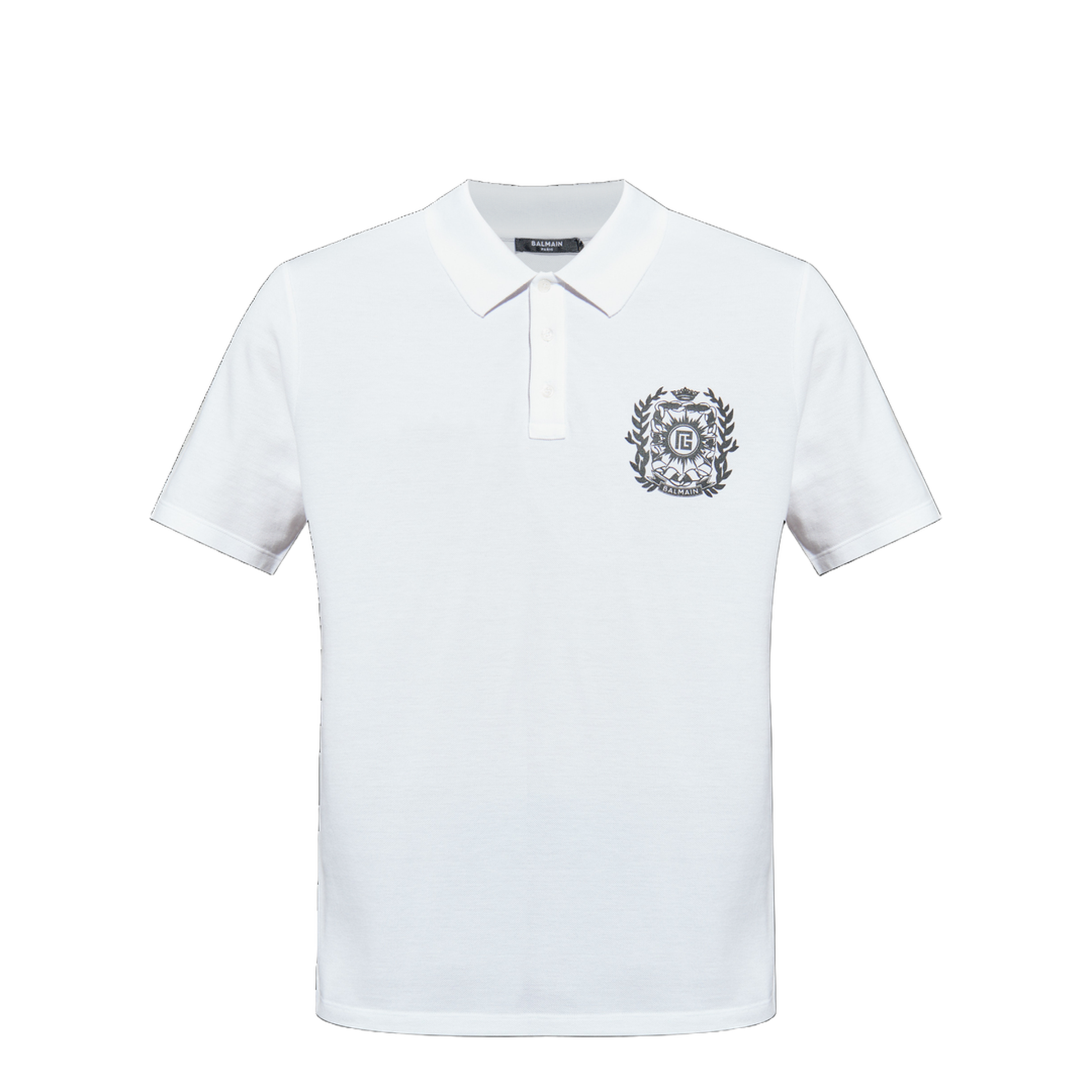 Cotton Polo Écusson Print T-shirt White