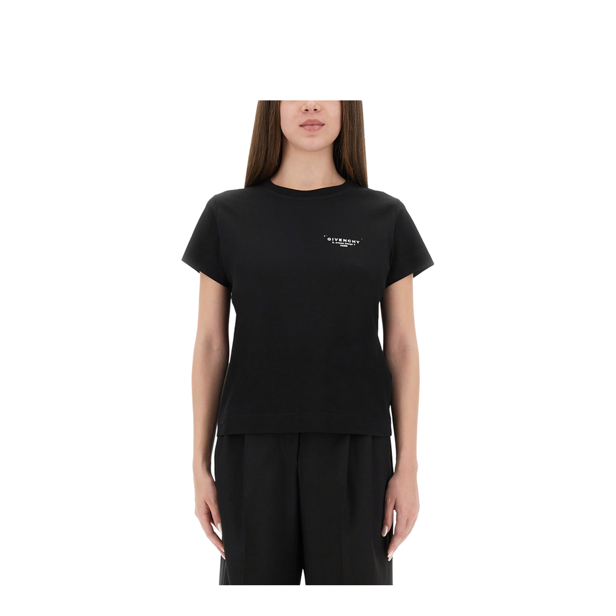 Black Cotton T-Shirt with Logo