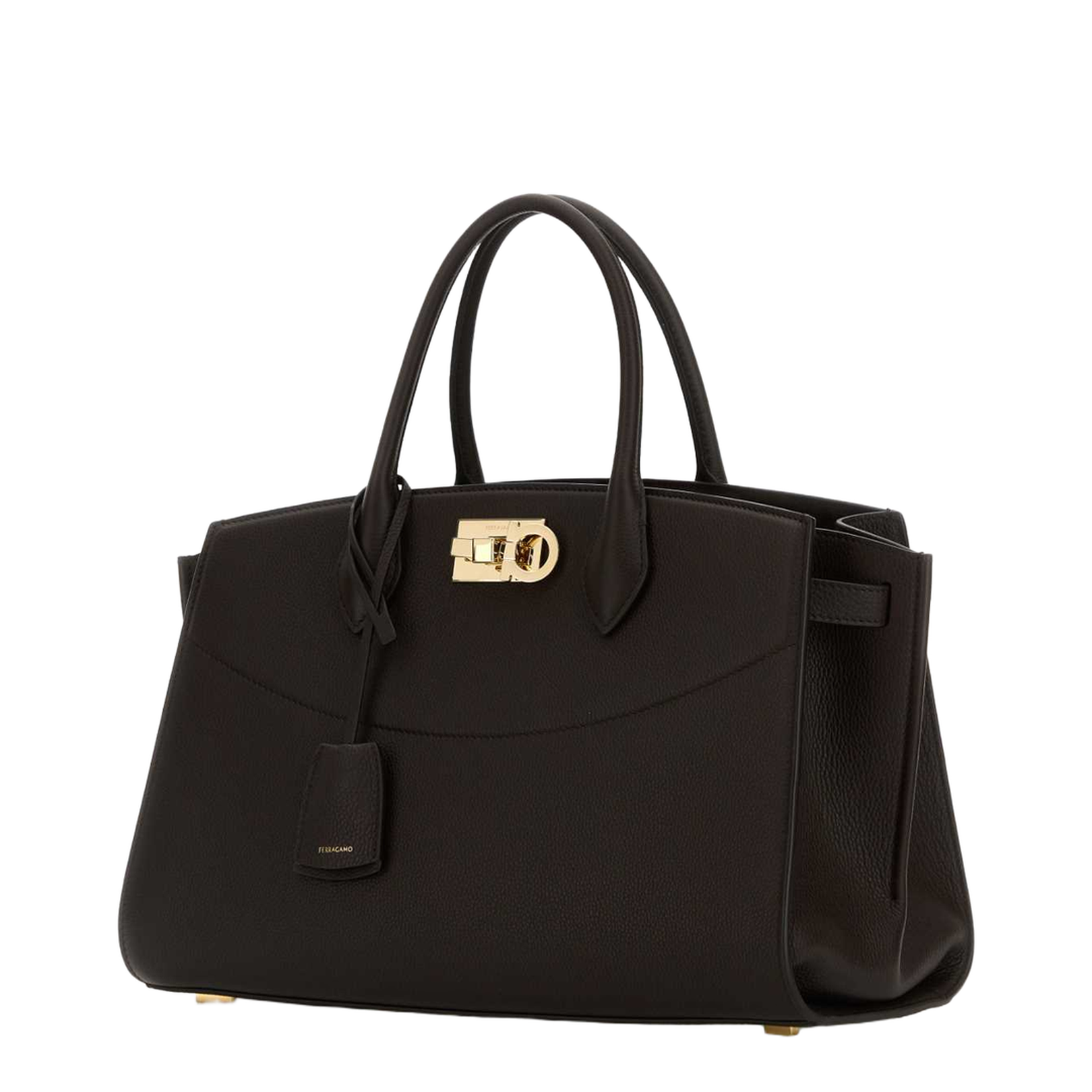 Dark Brown Leather Large Studio Soft Handbag