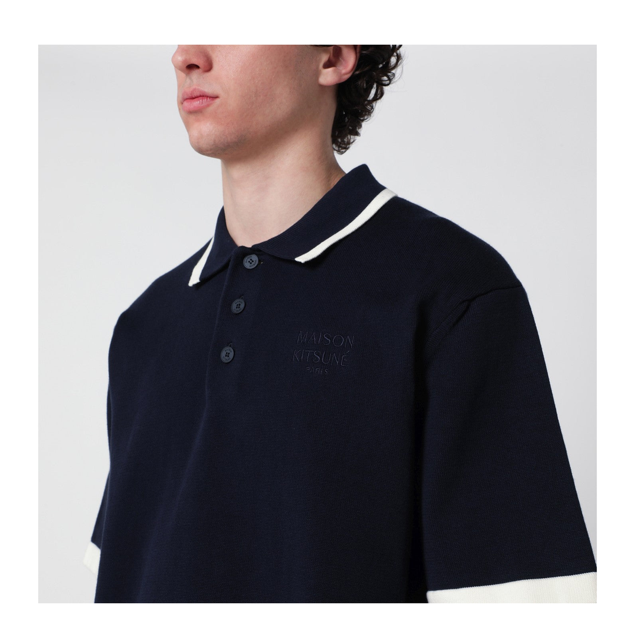 MAYFEYR - Maison Kitsuné - Navy Blue Comfort-Fit Cotton Polo Shirt - QM00208KT11350413
