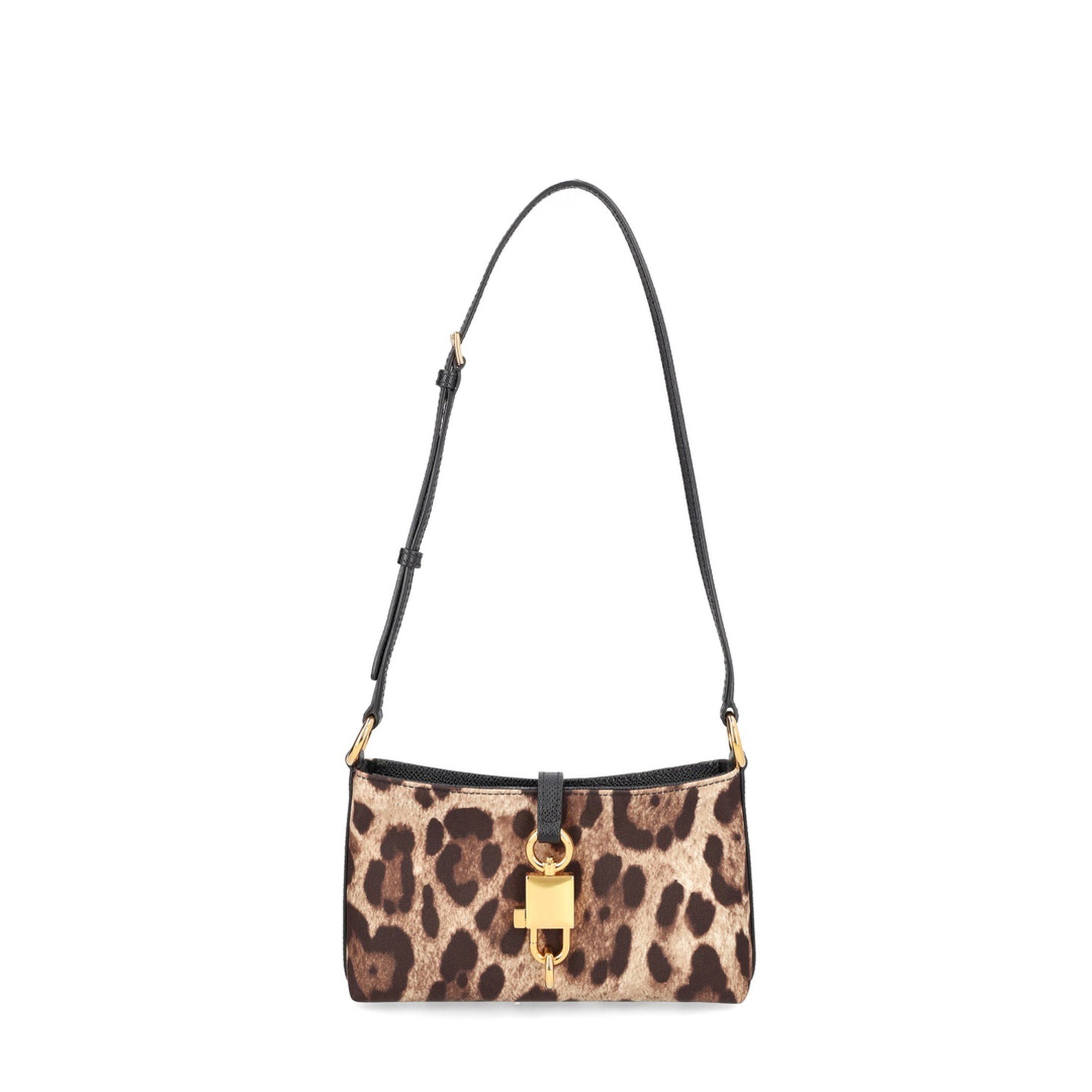 Leopard-print lock shoulder bag