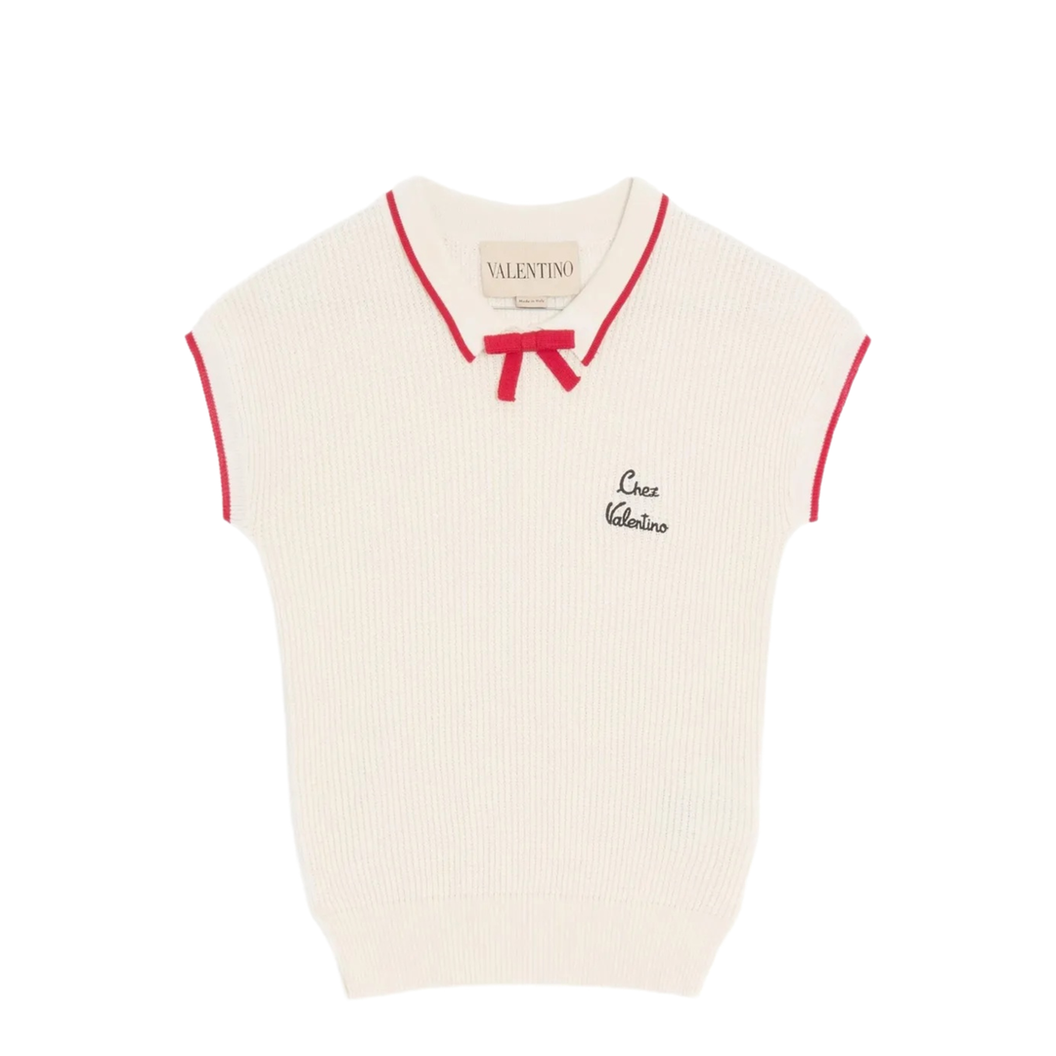 Ribbed Knitted Top White